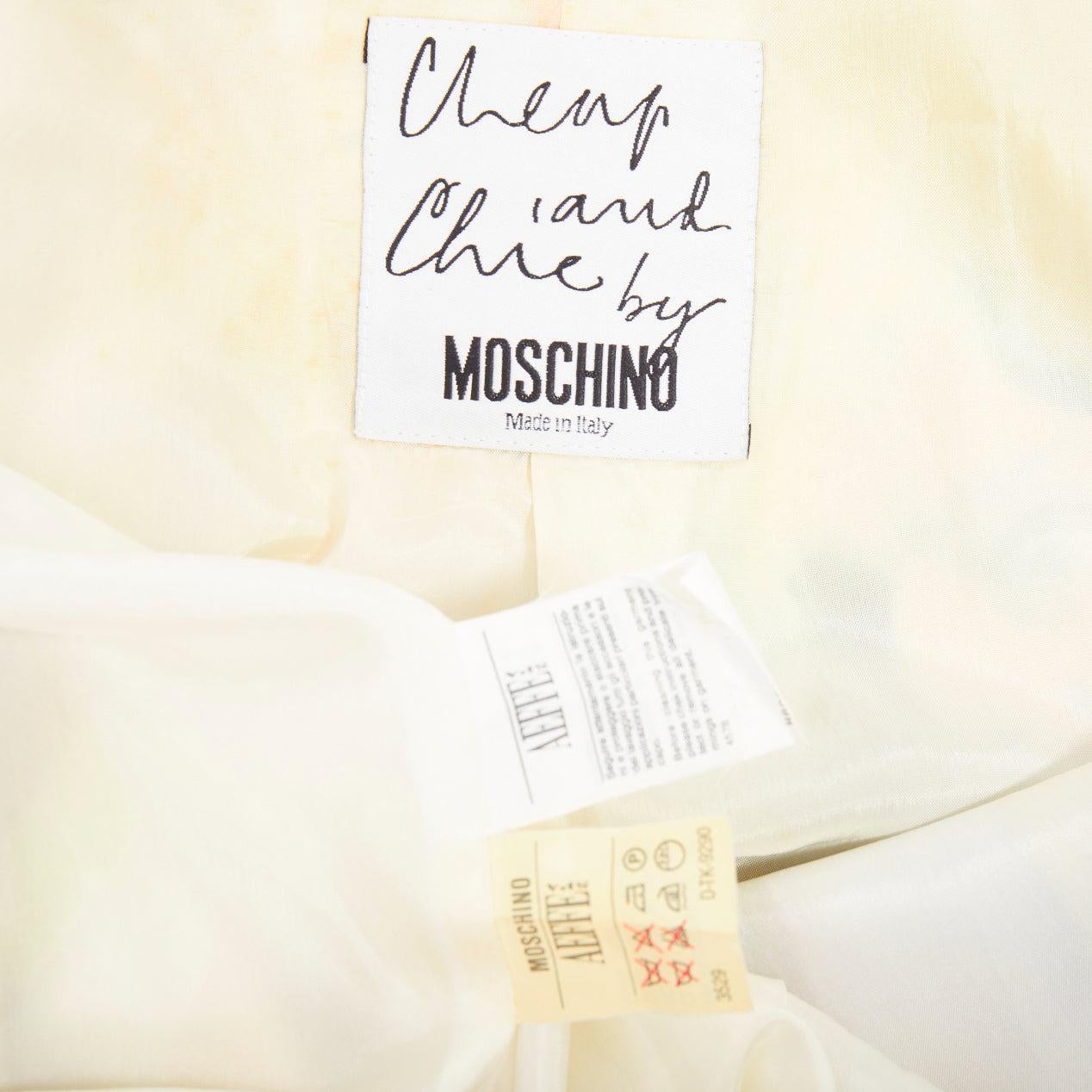 raro Moschino 1994 Runway Pop Art Self-Portrait blazer con bottoni arcobaleno IT38 XS in vendita 4