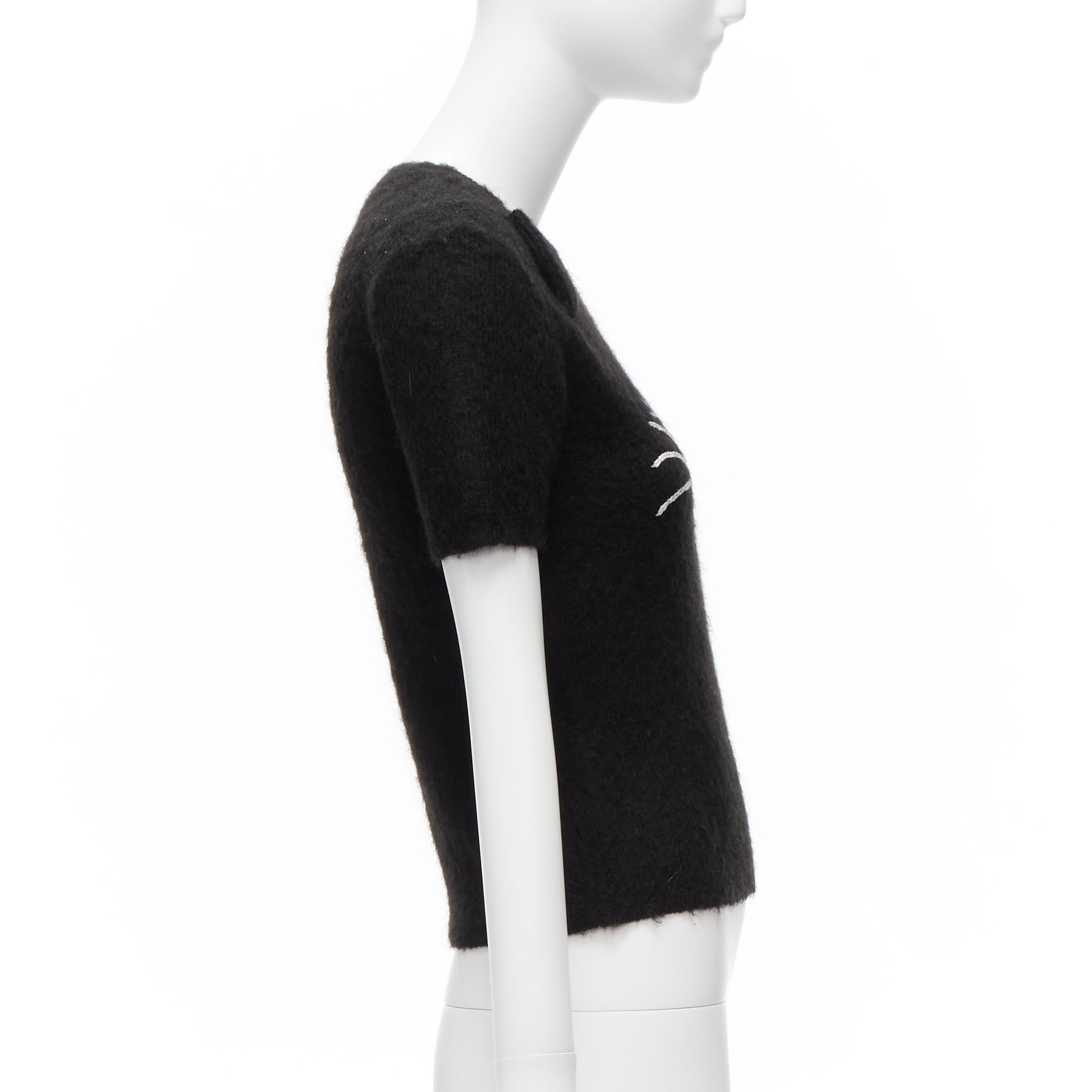 raro MOSCHINO BOUTIQUE suéter negro con orejas 3D de gato guiñando IT42 M en Excelente estado para la venta en Hong Kong, NT