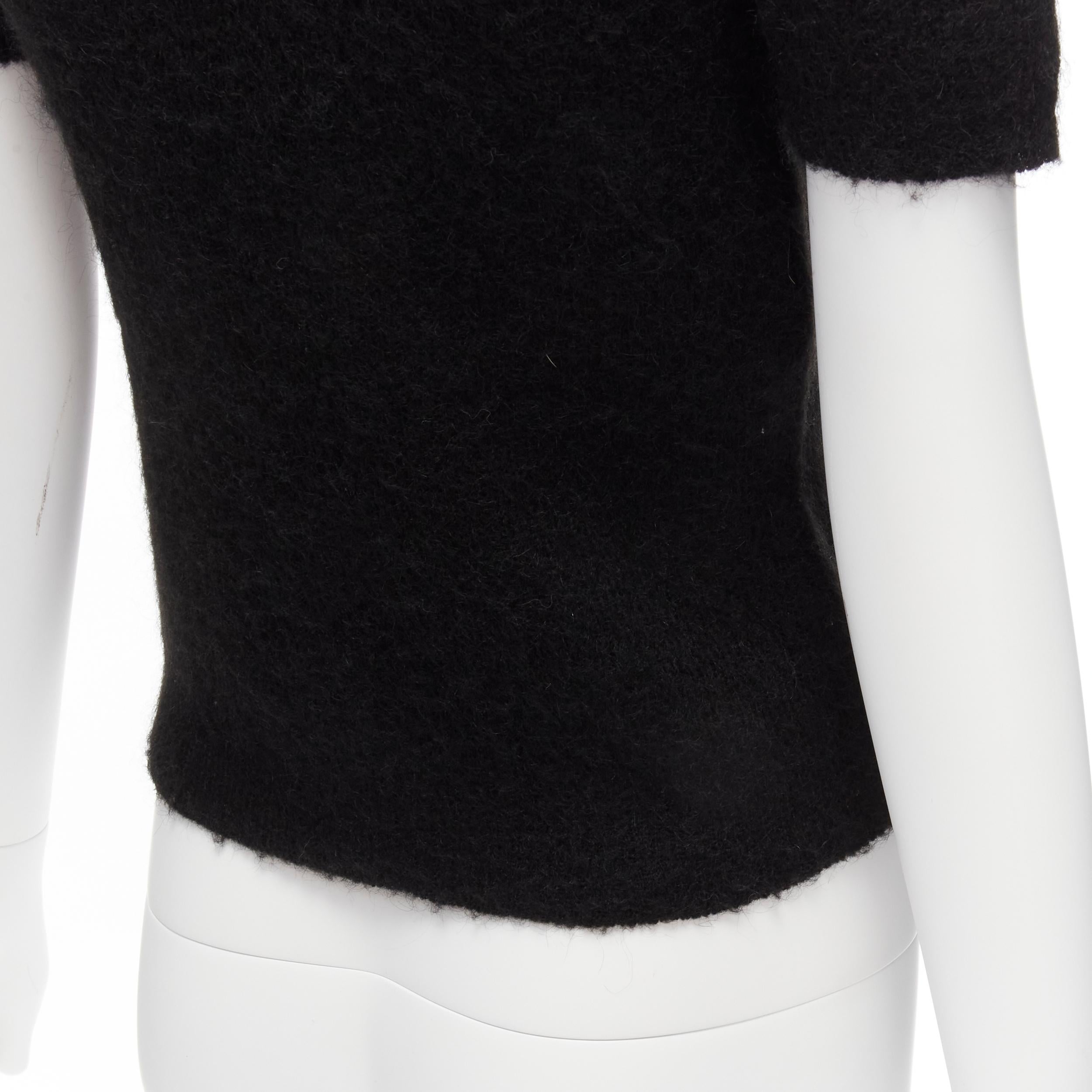 raro MOSCHINO BOUTIQUE suéter negro con orejas 3D de gato guiñando IT42 M en venta 3