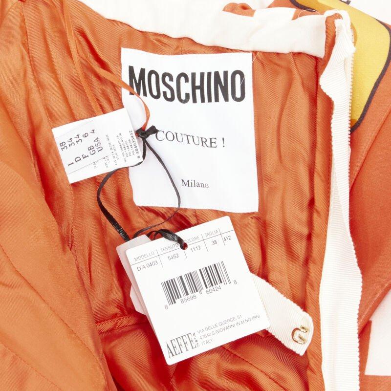 ¡raro MOSCHINO Couture! 2014 Pasarela naranja Cheetos Junk Food bata con lazo IT38 XS en venta 5