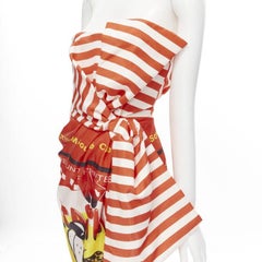 Seltenes MOSCHINO Couture! 2014 Laufsteg orangefarbenes Cheetos Junk Food bow Kleid IT38 XS