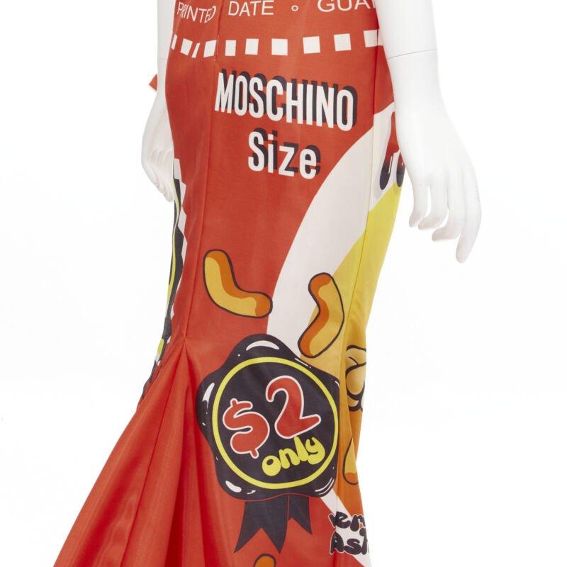 rare MOSCHINO Couture! 2014 Runway orange Cheetos Junk Food bow gown IT38 XS 5