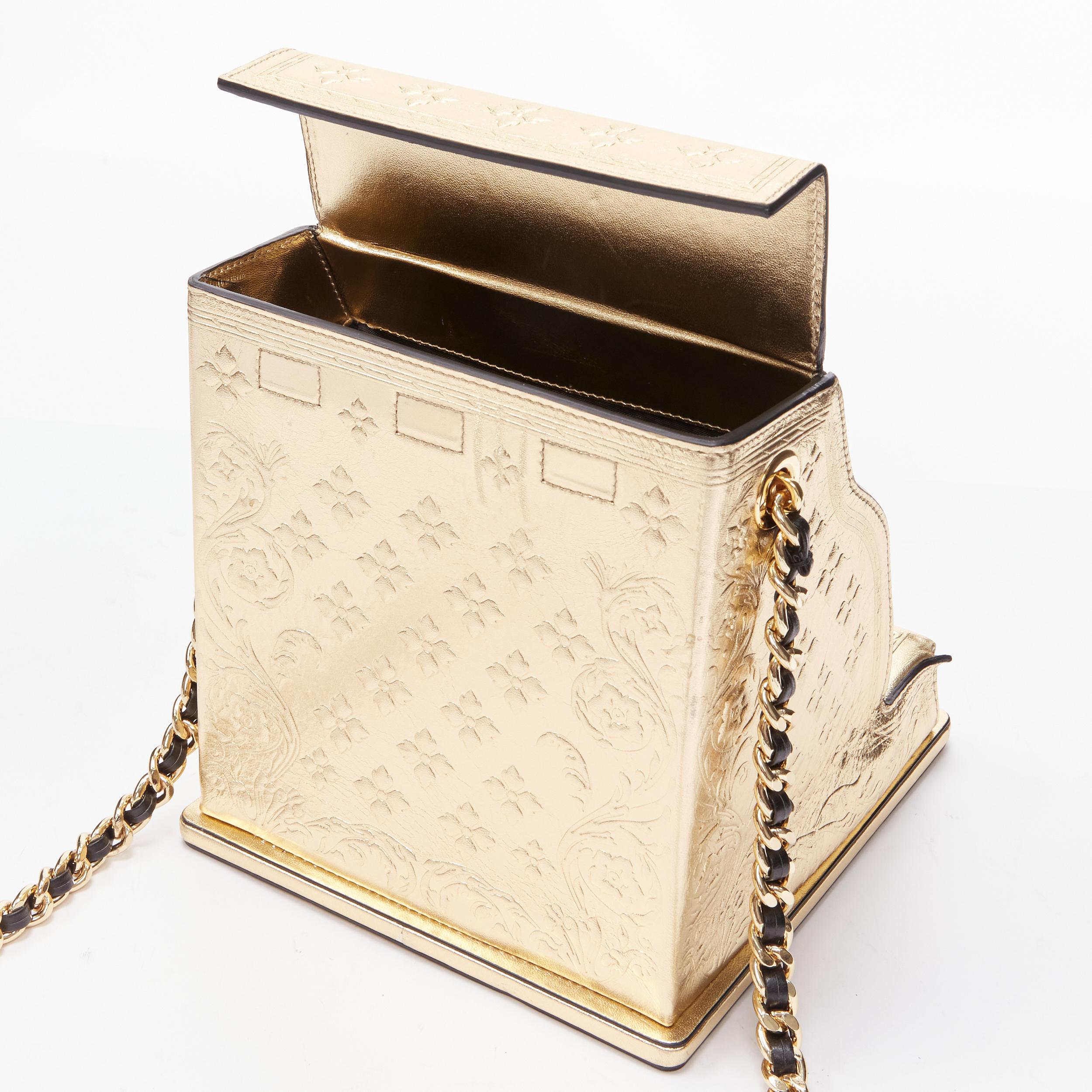 rare MOSCHINO Couture! 2019 Runway gold Cash Register Machine crossbody bag 3