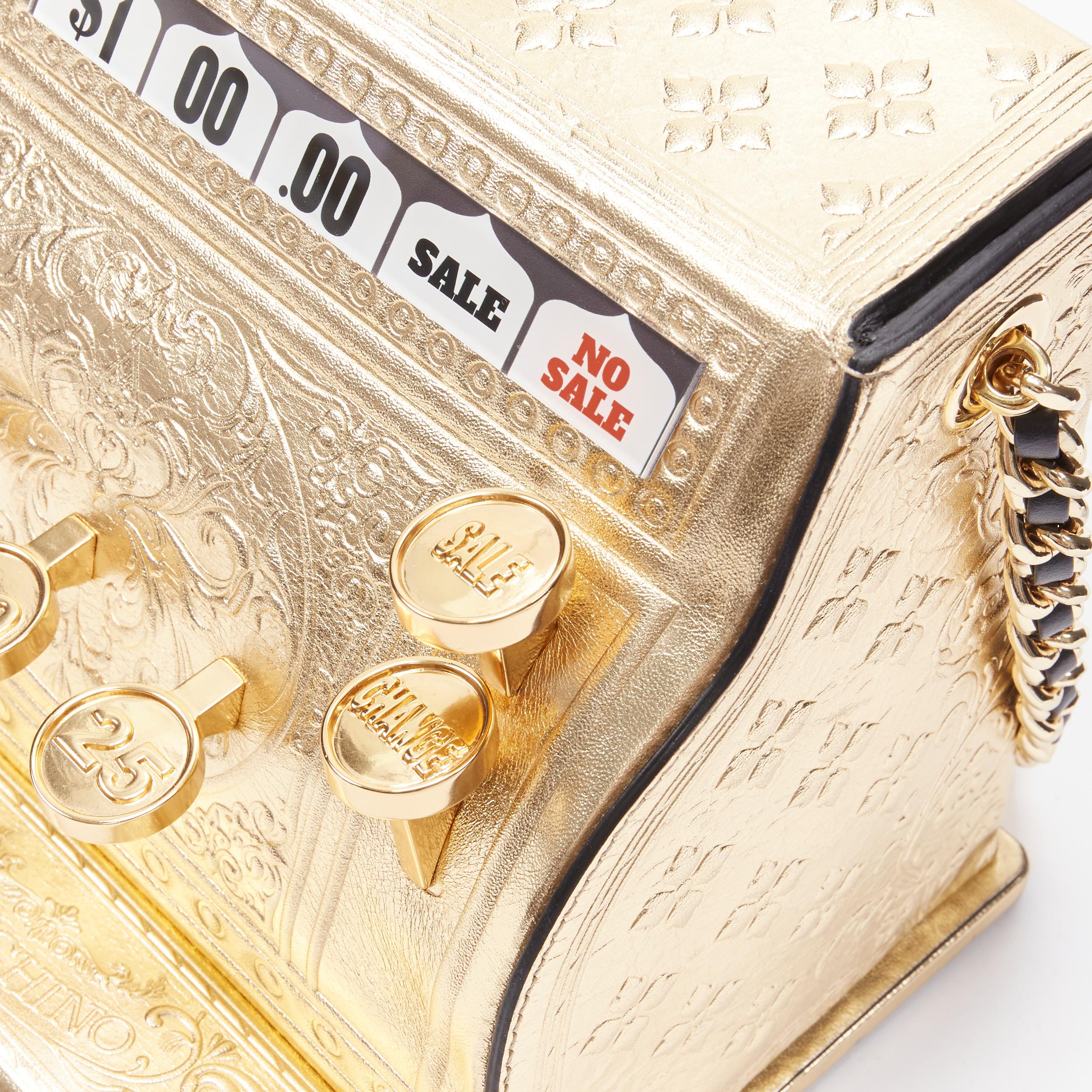 rare MOSCHINO Couture! 2019 Runway gold Cash Register Machine crossbody bag 1
