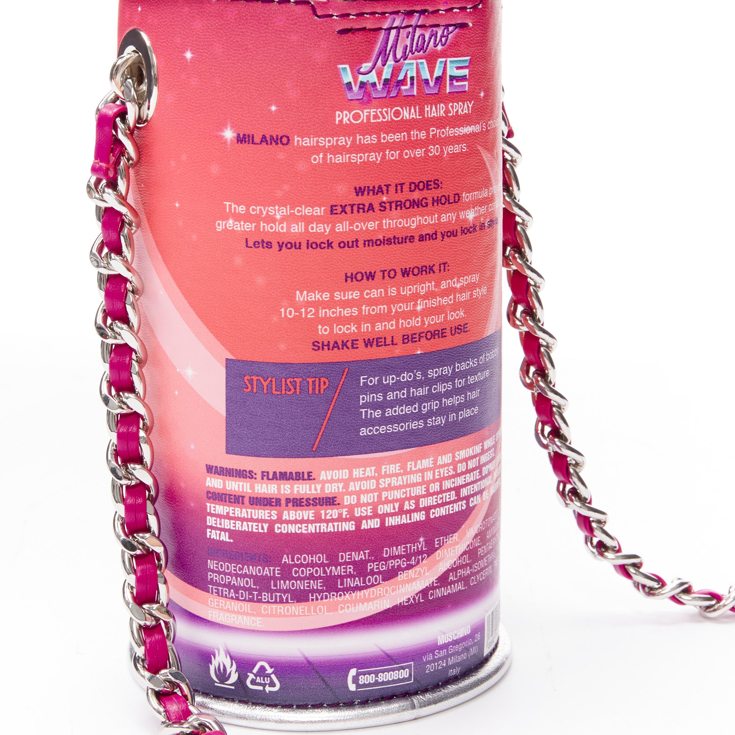 Women's rare MOSCHINO Couture! 2019 Runway purple Milano Wave Hairspray crossbody bag