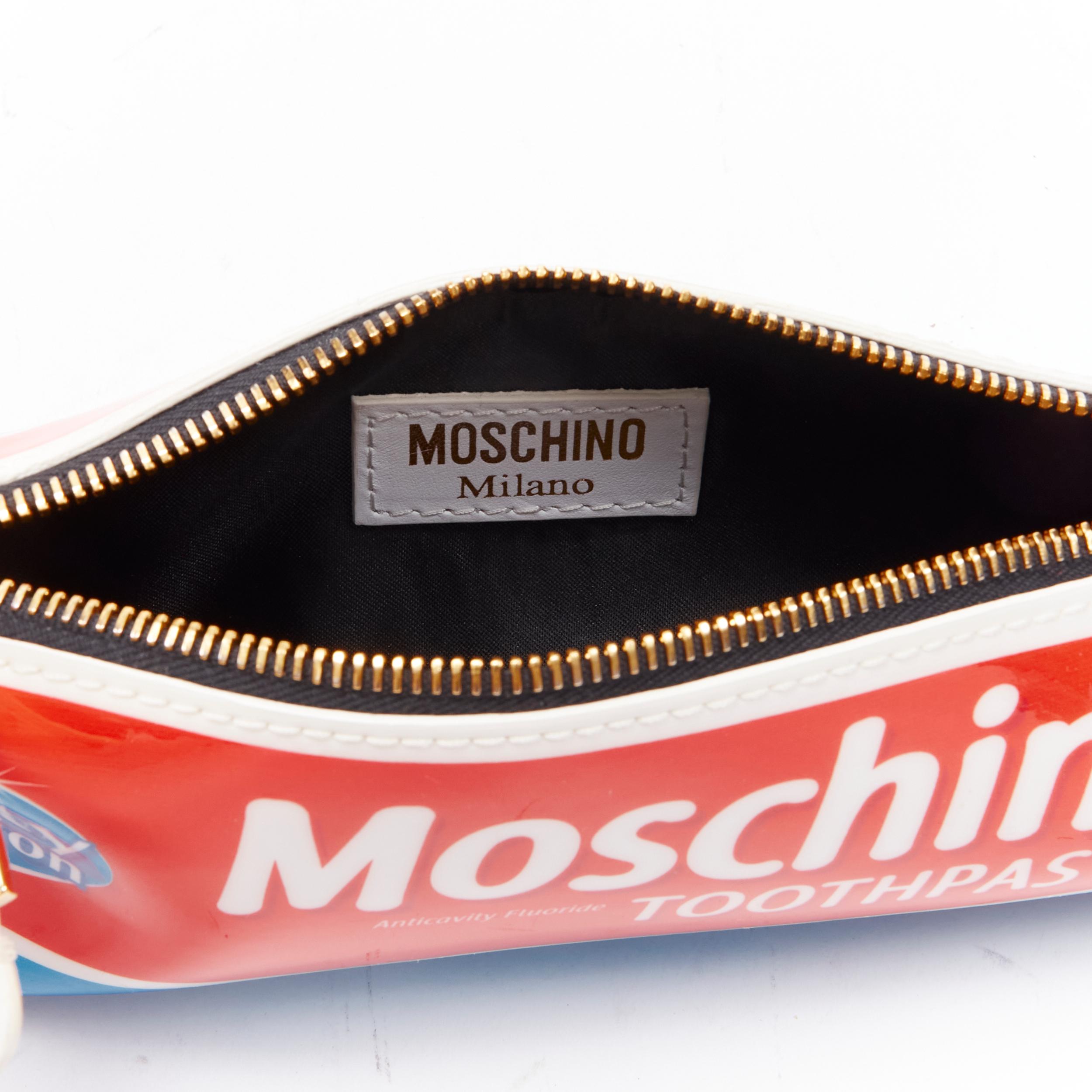 Women's rare MOSCHINO Couture! 2019 Runway Toothpaste tube XL zip back clutch bag