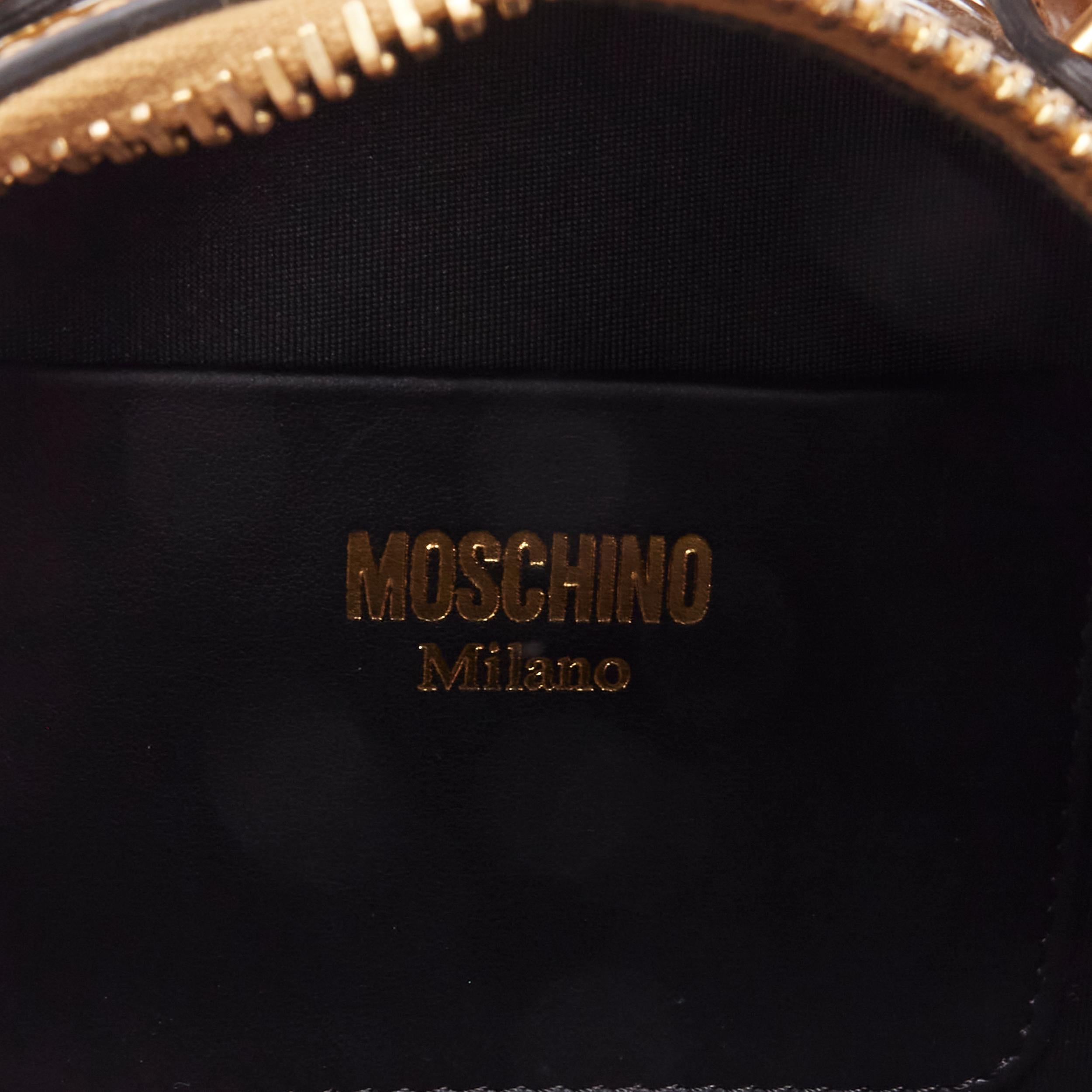rare MOSCHINO Couture! gold Circus Clock gold top handle crossbody clutch bag 3