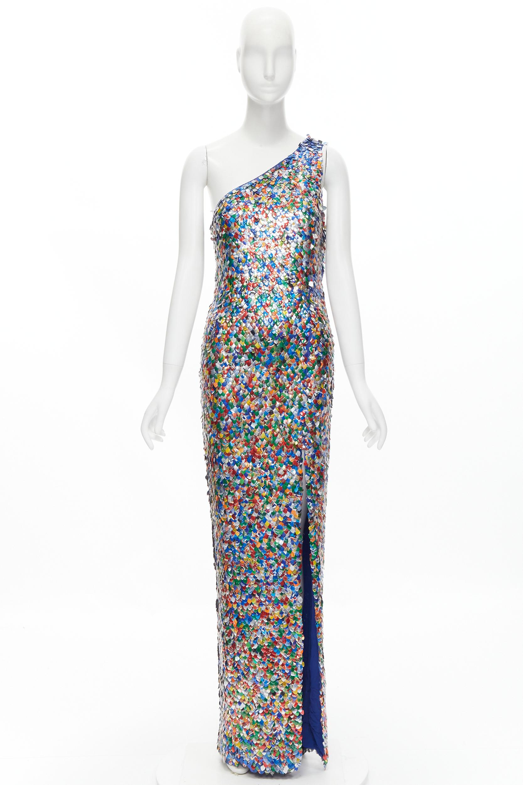 rare MOSCHINO Couture! runway blue aluminium can paillette embellished one 5