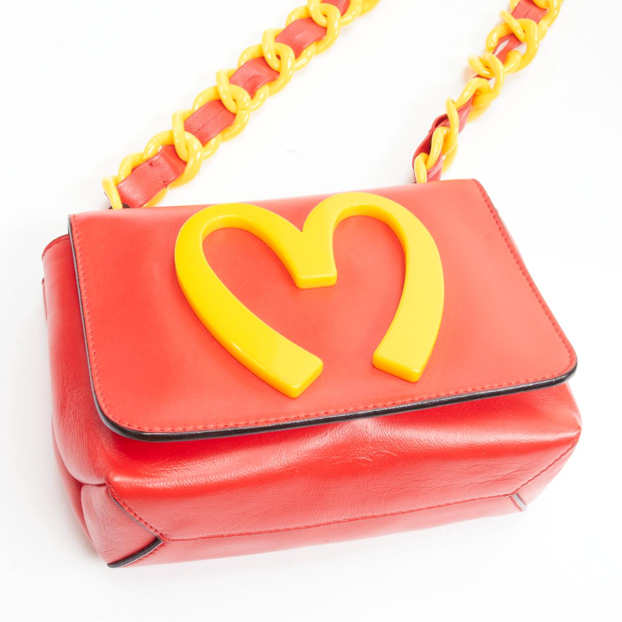 MOSCHINO Jeremy Scott 2014 Crossbody aus rot-gelber Kunststoffkette  Tasche Damen