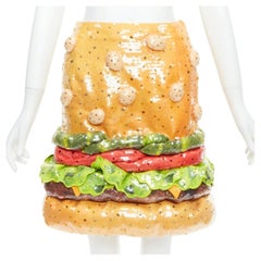 rare MOSCHINO Jeremy Scott Diner Group Duchesse sequinned hamburger skirt IT38