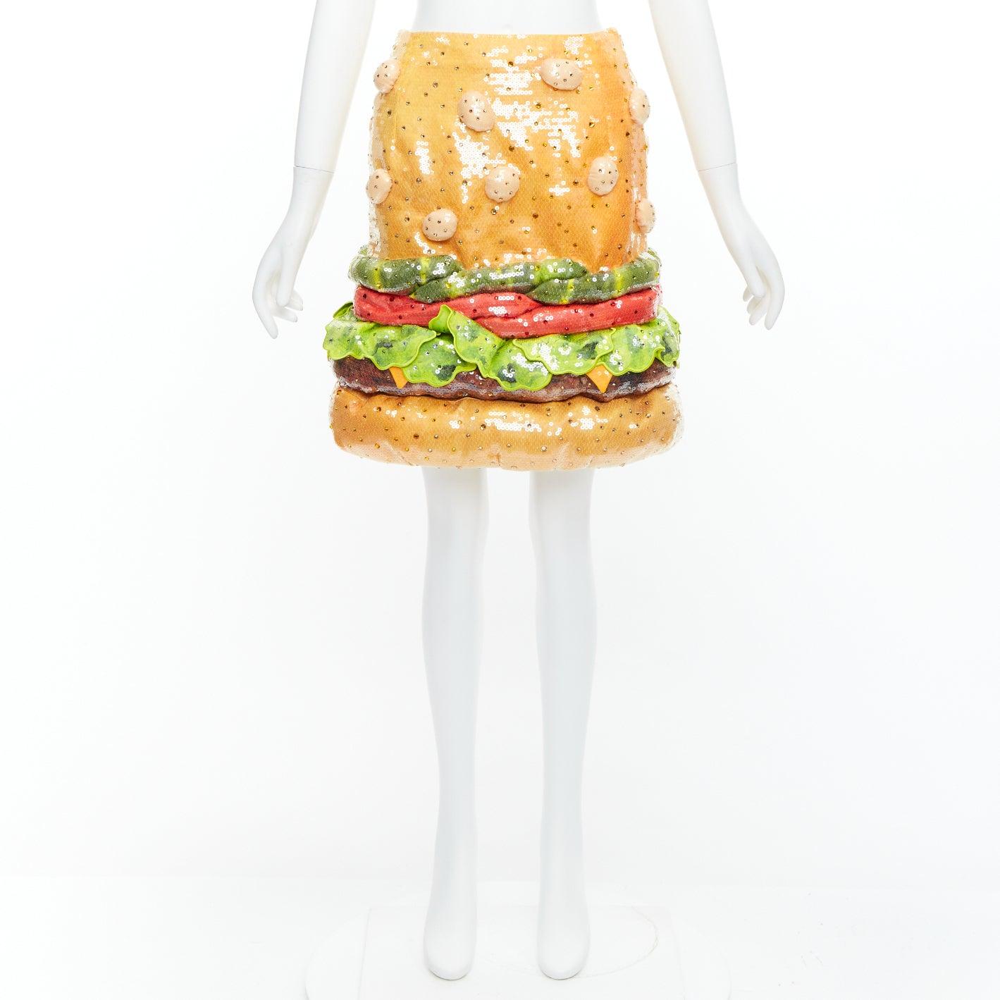 Seltener seltener MOSCHINO Jeremy Scott Diner Group Duchesse Pailletten McDonald Rock IT38 XS im Angebot 6
