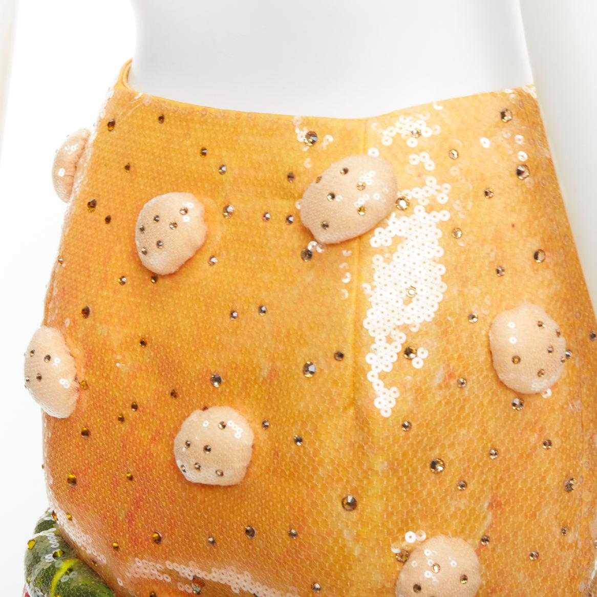 Seltener seltener MOSCHINO Jeremy Scott Diner Group Duchesse Pailletten McDonald Rock IT38 XS im Angebot 3