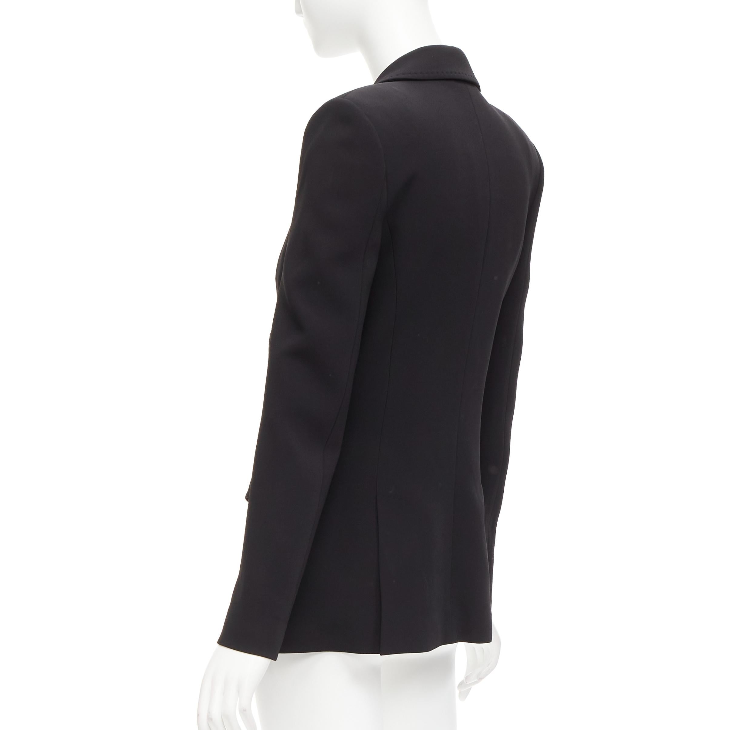 rare MOSCHINO Runway black gold crystal dollar sign button blazer jacket IT40 S 2
