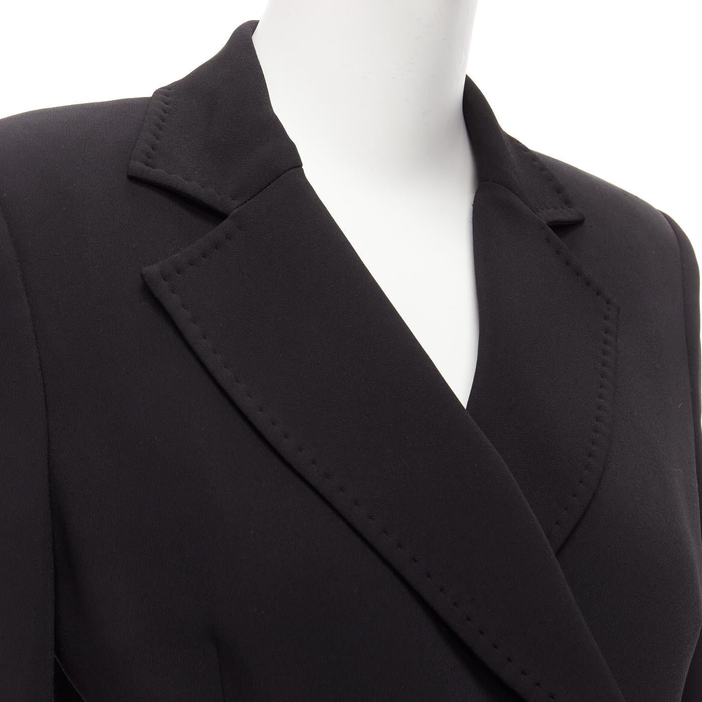 rare MOSCHINO Runway black gold crystal dollar sign button blazer jacket IT40 S For Sale 4
