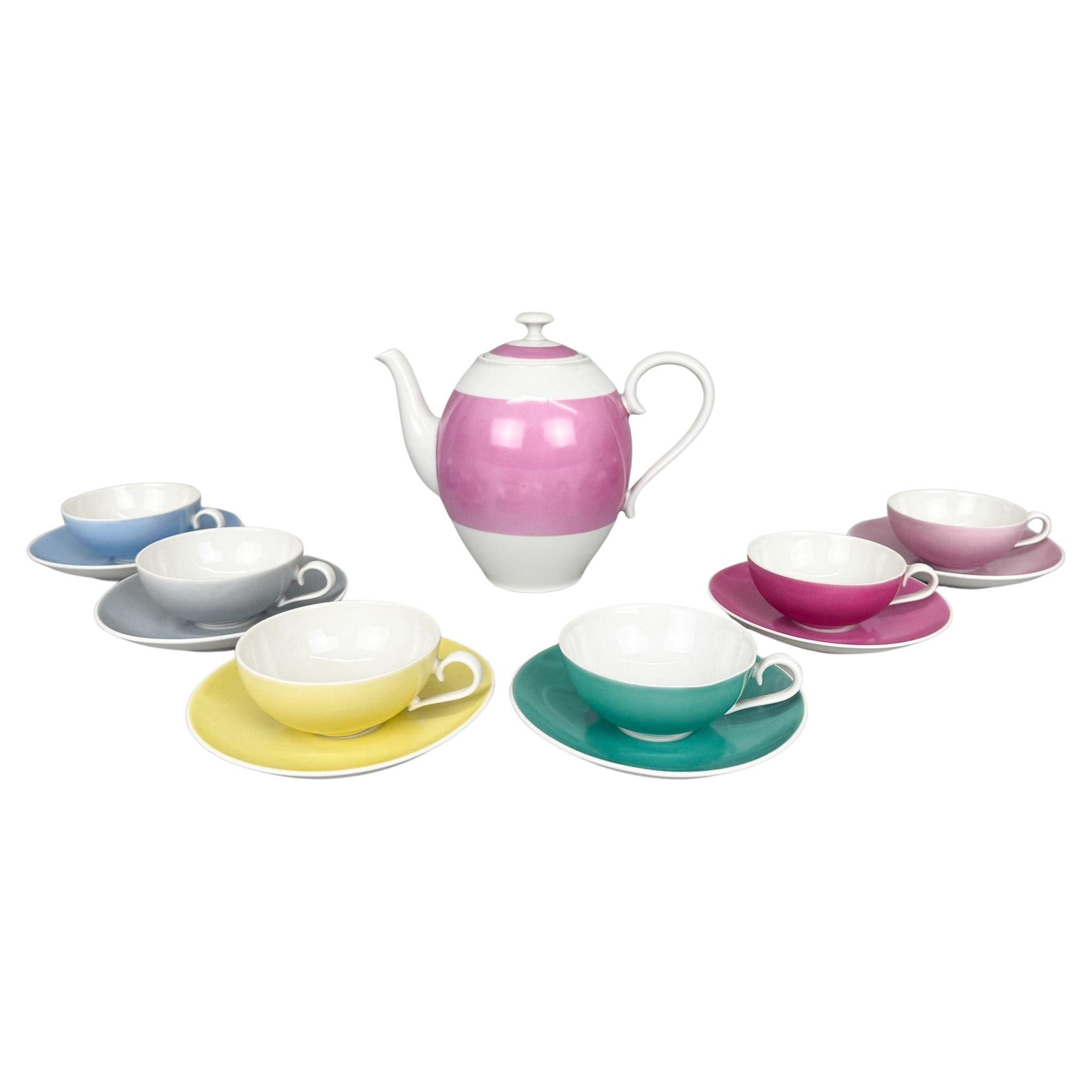 Raro juego de café o té de porcelana MOSER, Checoslovaquia años 50, marcado en venta
