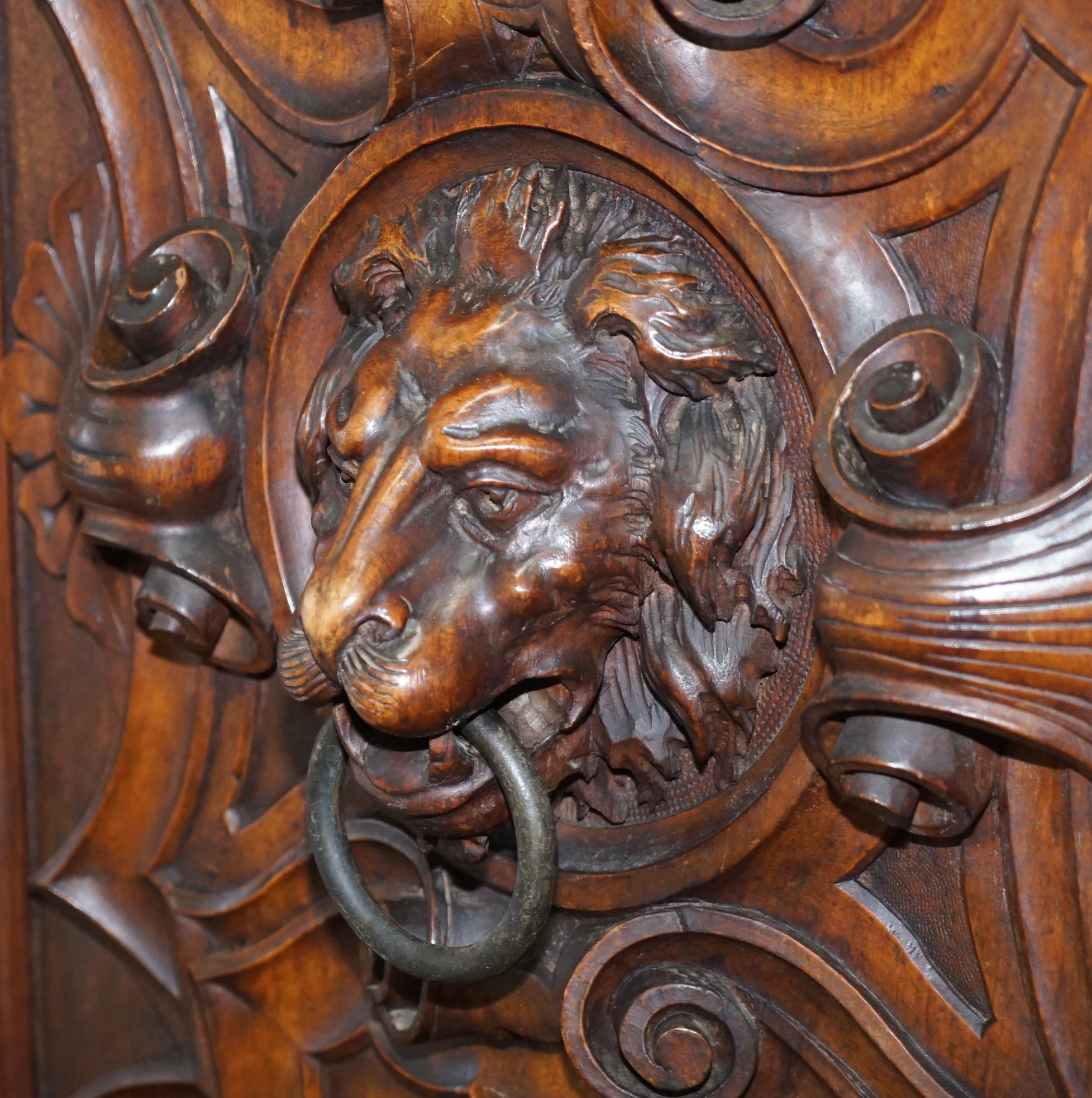 Walnut Rare Moses Michelangelo Guggenheim & Pauly Cie Et Venice Antique Carved Armoire For Sale