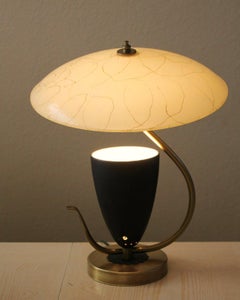 Rara lampada da tavolo con riflettore articolato in fibra di vetro di MOSS, metà del secolo scorso.