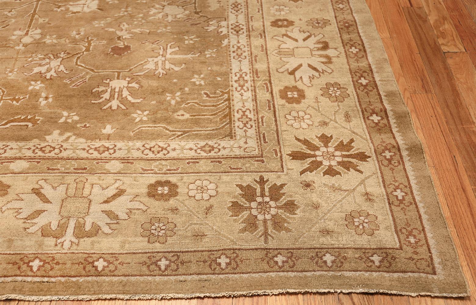 Hand-Knotted Antique Indian Amritsar Rug. Size: 15 ft x 17 ft For Sale