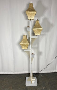 Rare Moss Triple Shade Acrylic / Lucite Floor Lamp, classic mid century modern