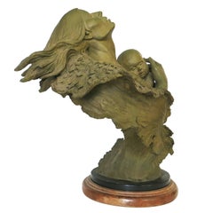 Rare Mother and Child Sculpture Bust by Joe Slockbower for Mill Creek Studios