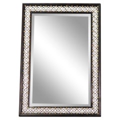 Rare Mother of Reticulated Mother of Pearl Large Wall Mirror 