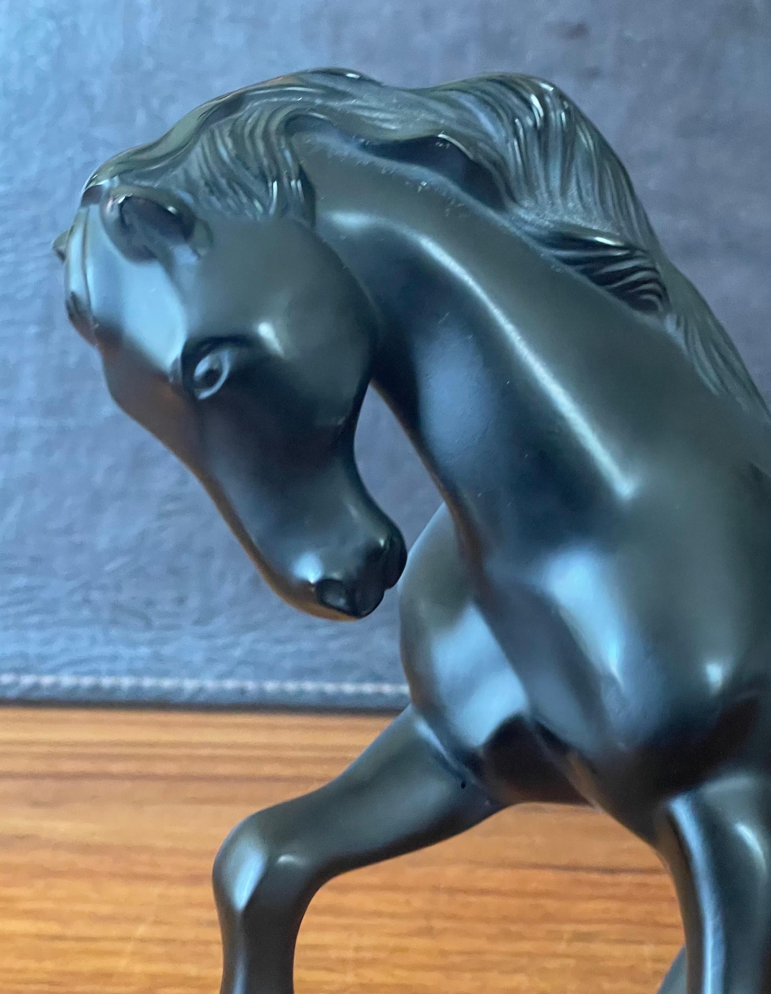 Rare Motif Cheval Mistral Noir Horse / Stallion Sculpture by Lalique of France For Sale 1