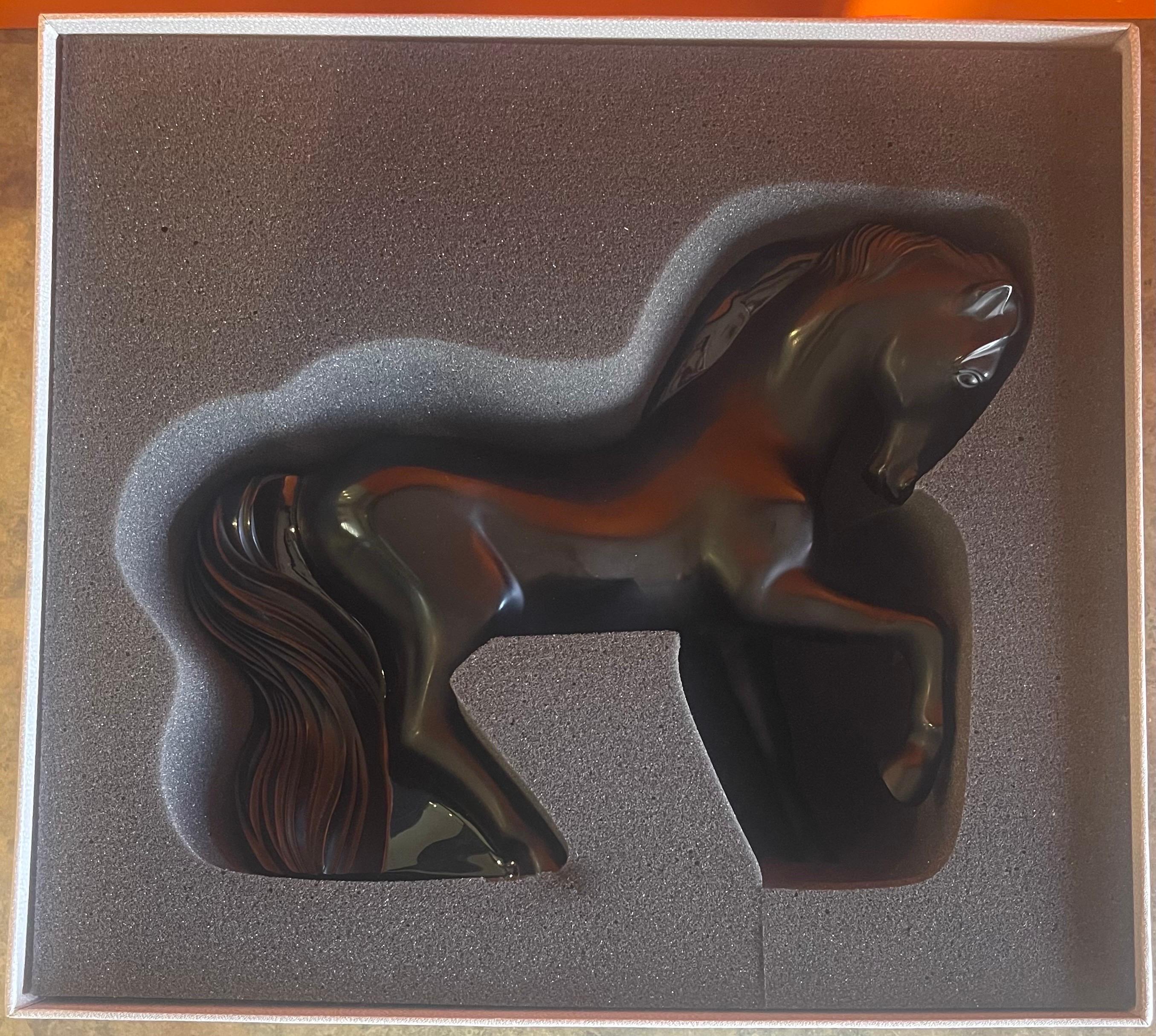 Rare Motif Cheval Mistral Noir Horse / Stallion Sculpture by Lalique of France For Sale 6