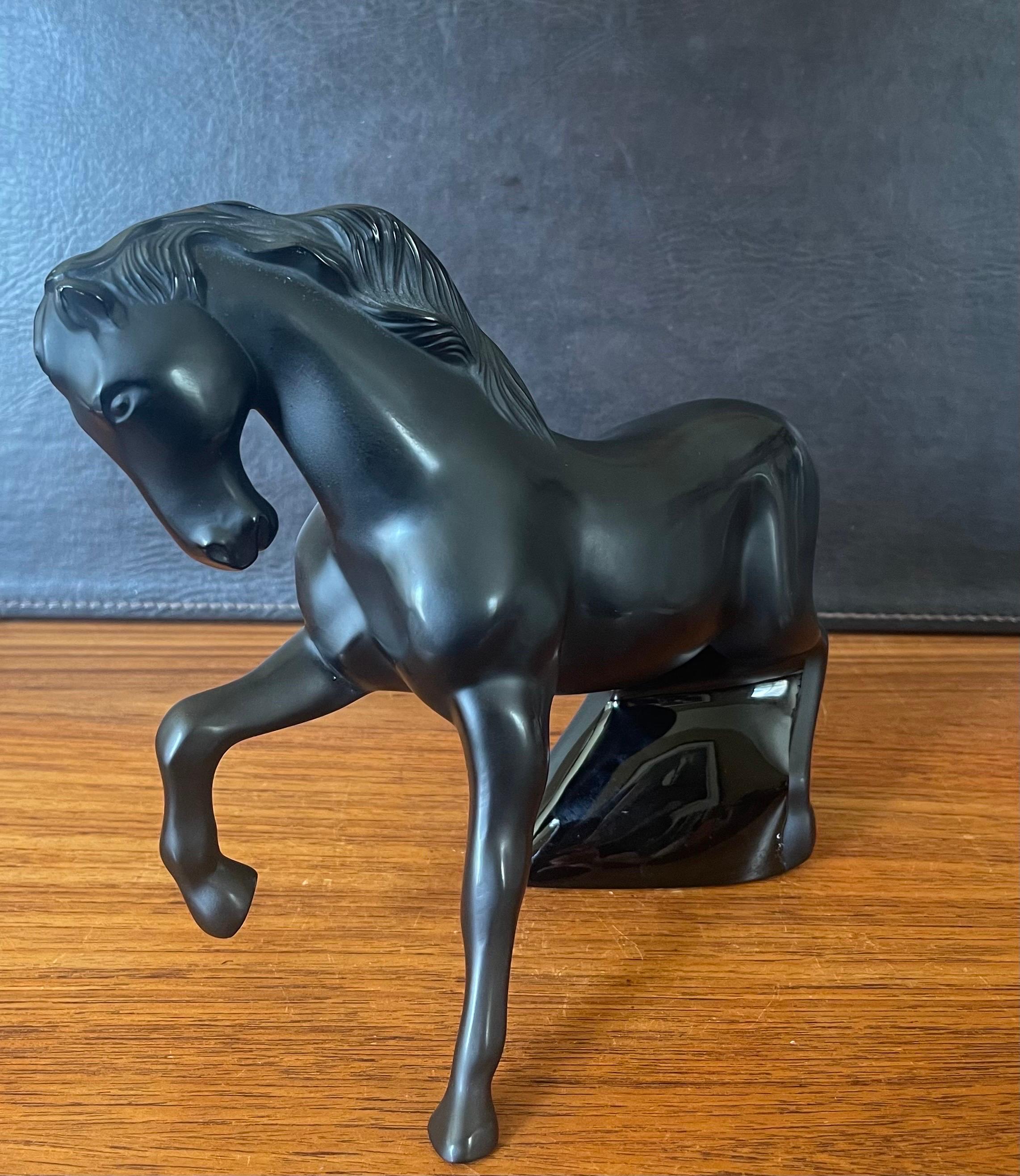 Rare Motif Cheval Mistral Noir Horse / Stallion Sculpture by Lalique of France For Sale 9