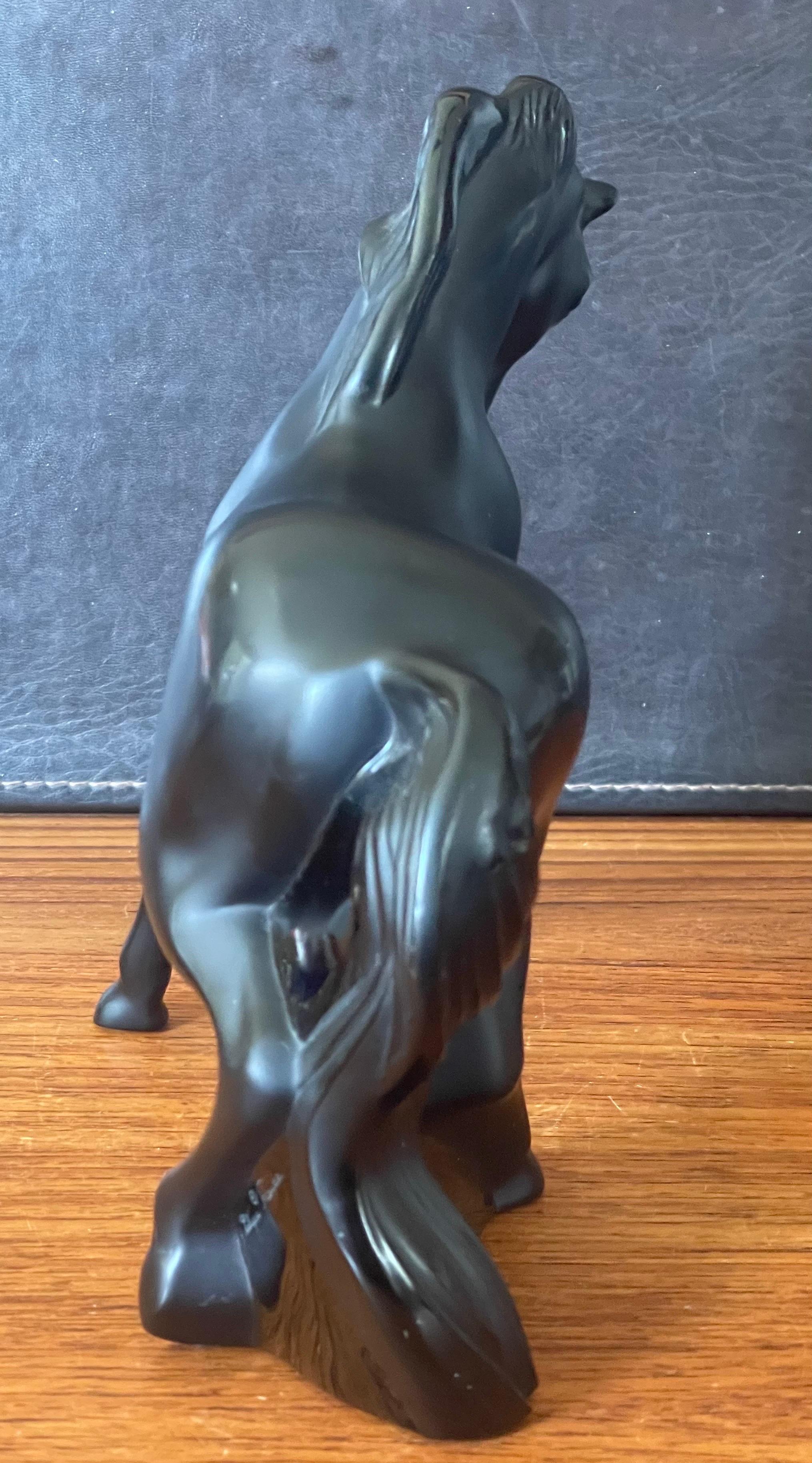 Crystal Rare Motif Cheval Mistral Noir Horse / Stallion Sculpture by Lalique of France For Sale