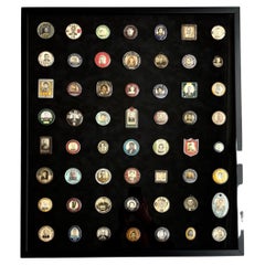 Rare Mounted Collection of Antique Employee Badges