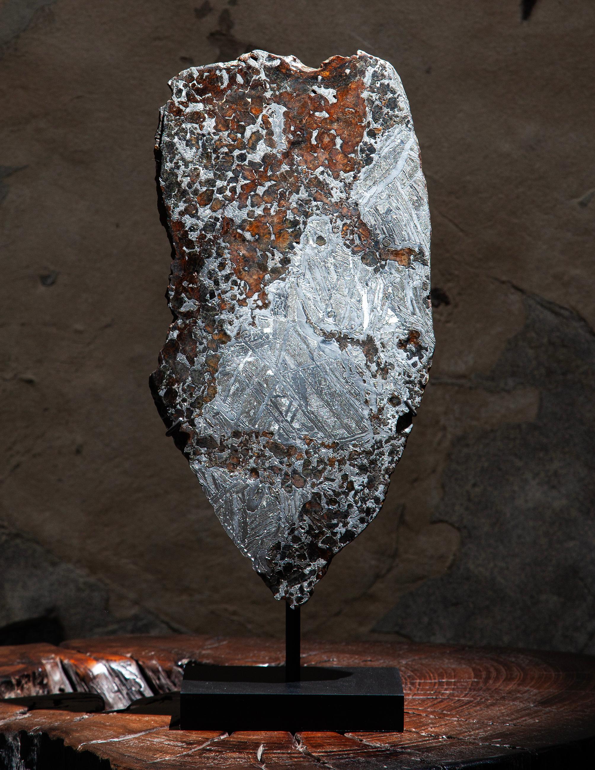Rare Pallasite meteorite slices from Seymchan are among the most stunning and sought-after extraterrestrial specimens in the world. Pallasites are a rare type of stony-iron meteorite characterized by their remarkable beauty, featuring a mesmerizing