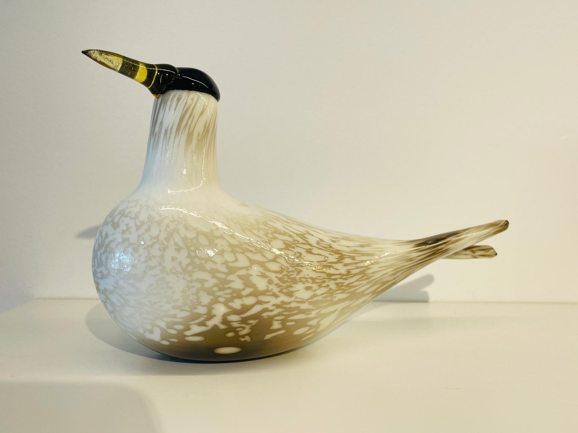 Finnish Rare Mounth-Blown Glass Artic Tern by Oiva Toikka for Ittala, 2000. Annual Bird