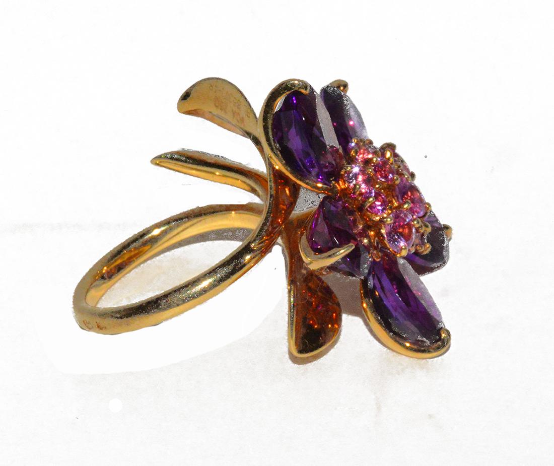 Rare Moveable Van Cleef & Arpels Moveable Amethyst Flower Ring 1