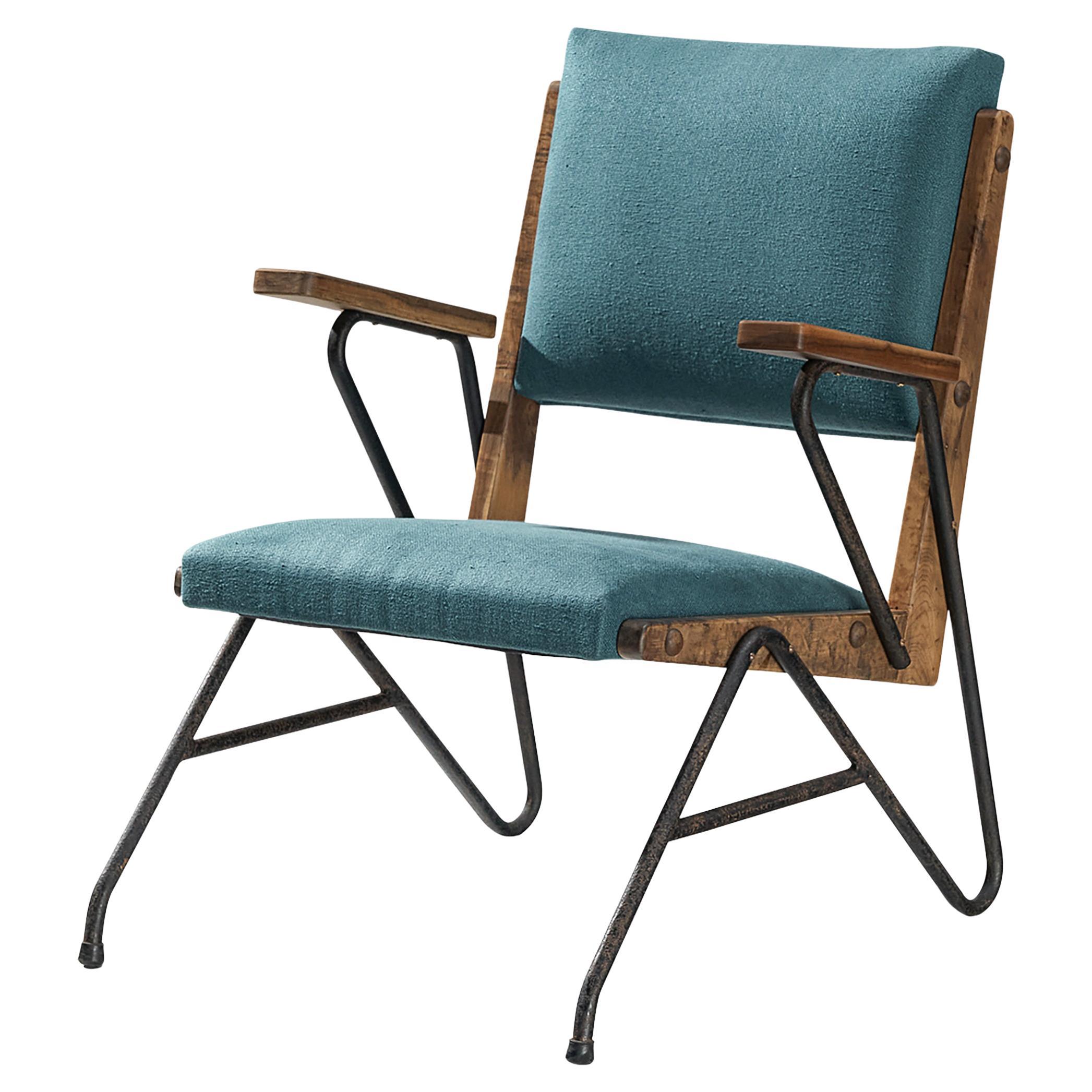 Rara Silla de salón Moyses B. Klajn para Moveis Leal con estructura de hierro
