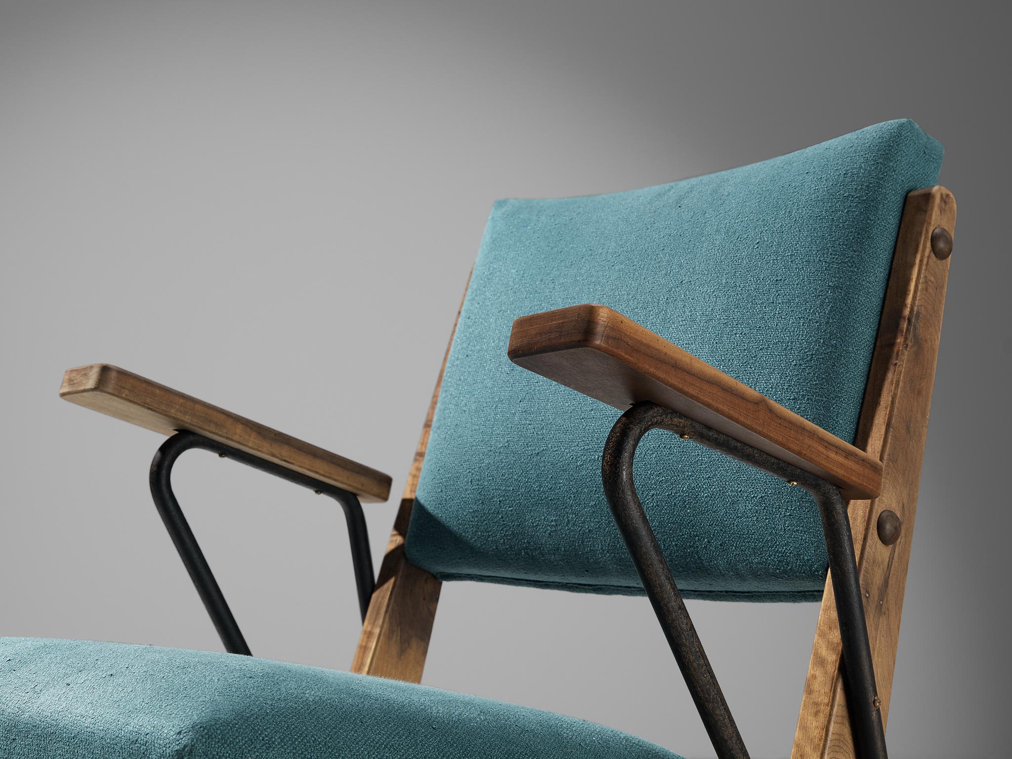 Raro par de sillones Moyses B. Klajn para Moveis Leal con estructura de hierro en venta 3