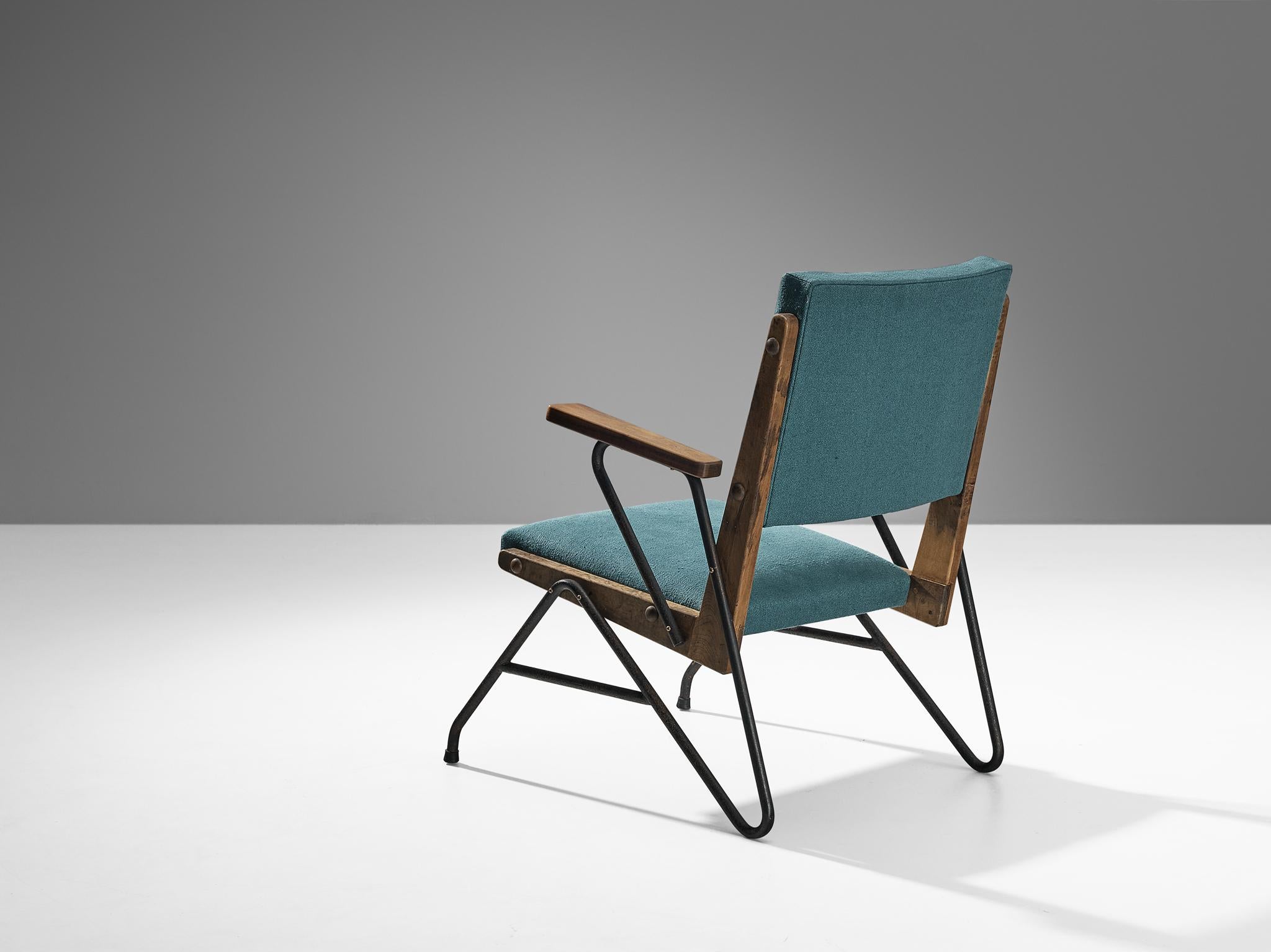 Raro par de sillones Moyses B. Klajn para Moveis Leal con estructura de hierro en venta 2