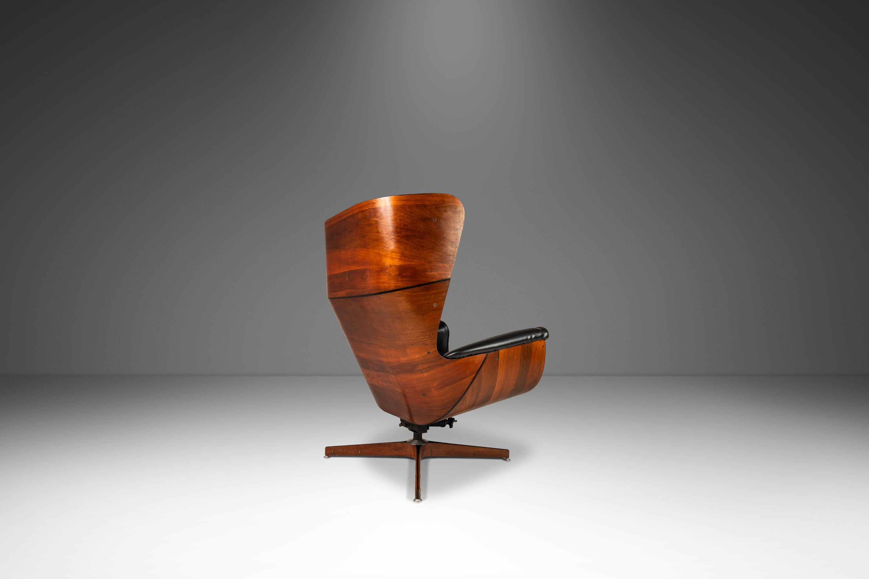 American Rare 'Mr. Chair' Lounge & Ottoman by George Mulhauser for Plycraft, USA, 1960's