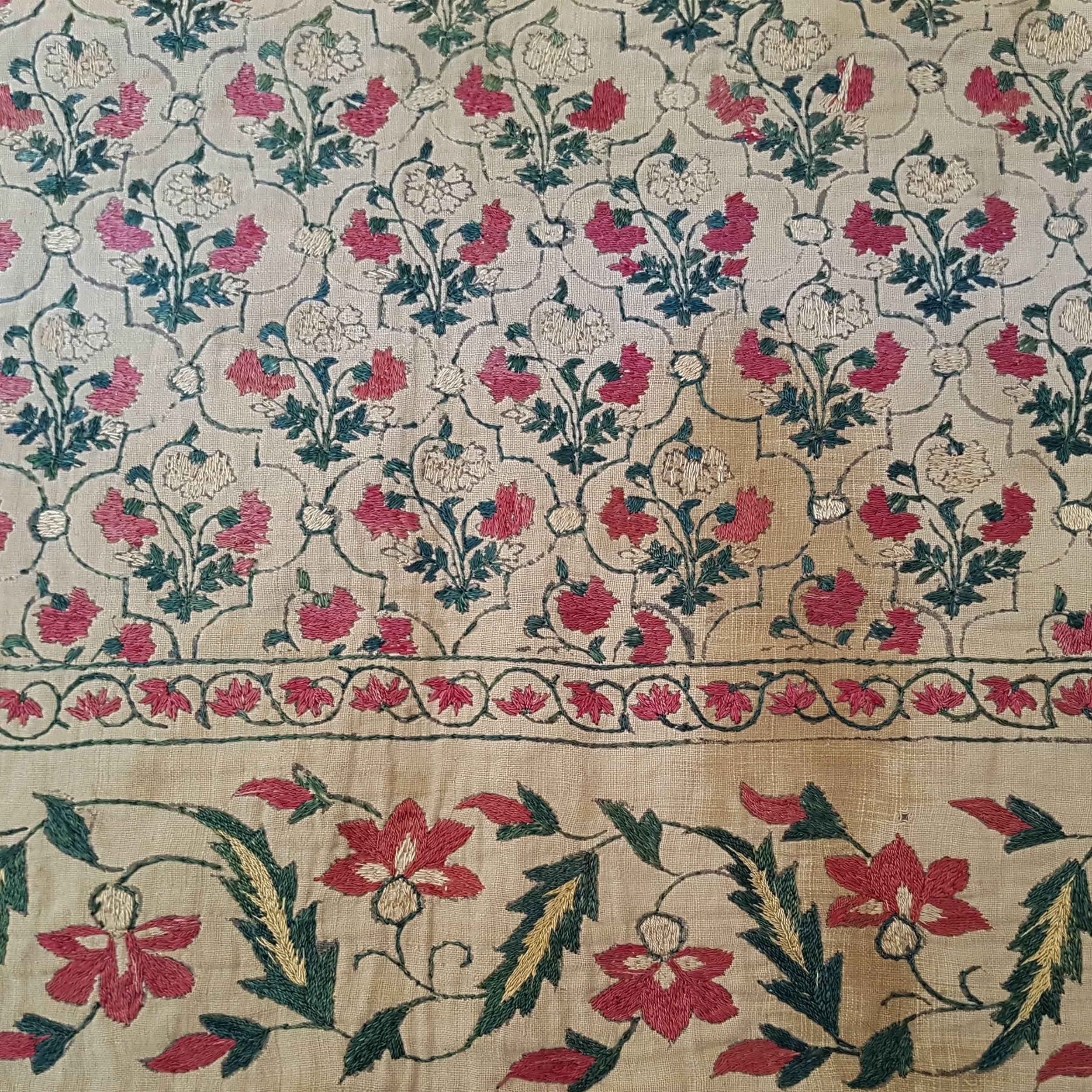 Indian Rare Mughal Dynasty Summer Carpet For Sale