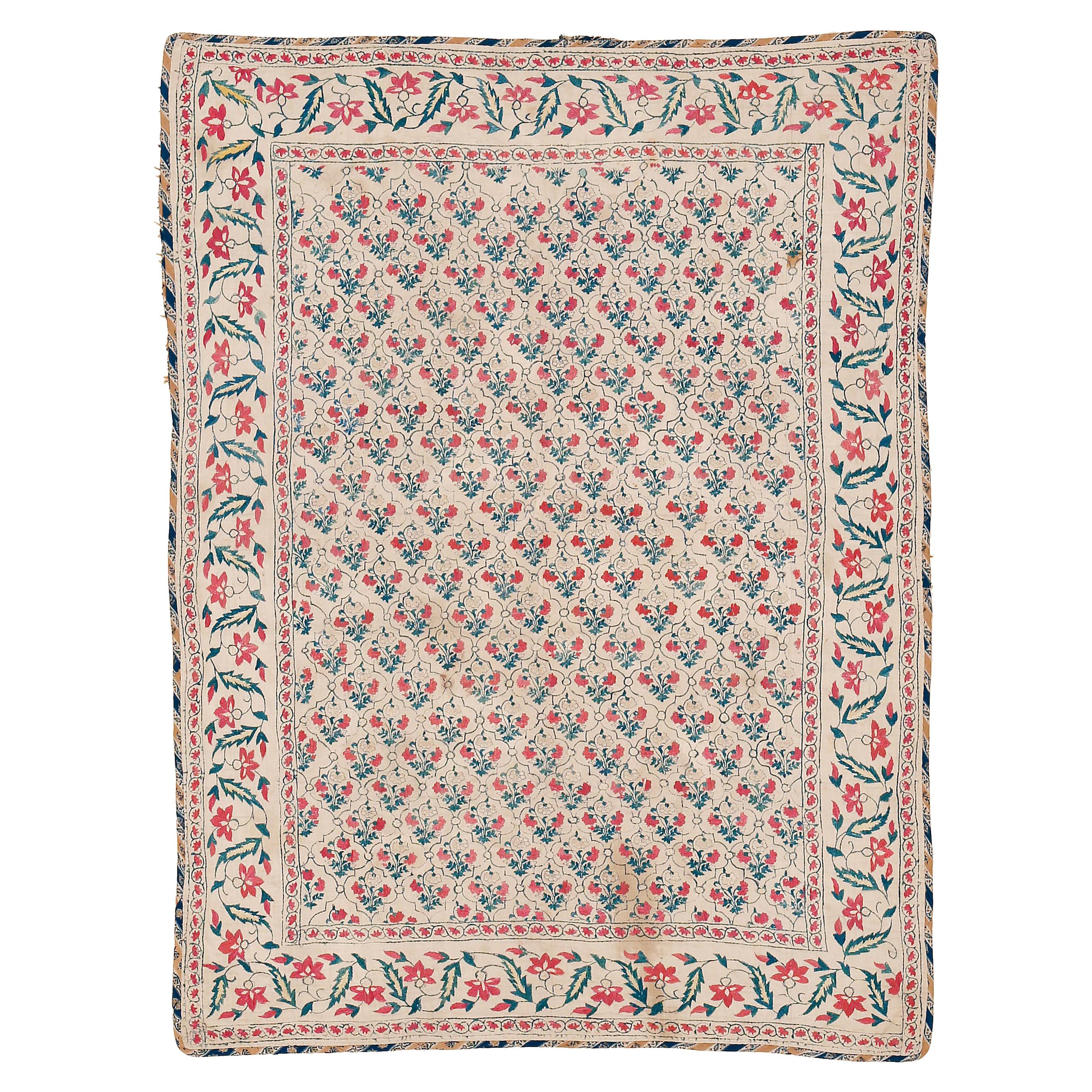 Rare Mughal Dynasty Summer Carpet