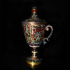 Rare Mughal Enamel and Diamond Cup, Early 19th Century