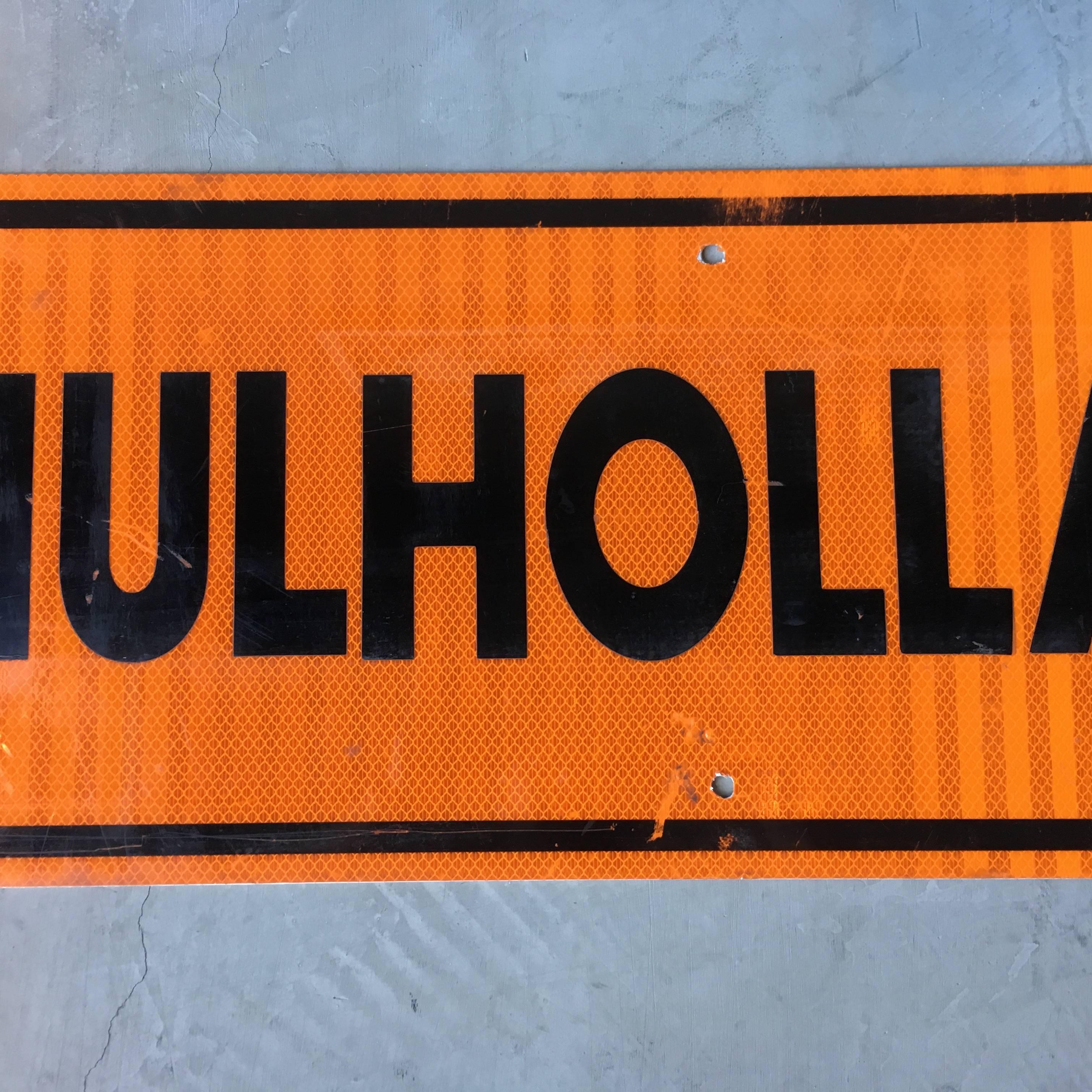 Rare Mulholland Street Sign In Excellent Condition In Los Angeles, CA