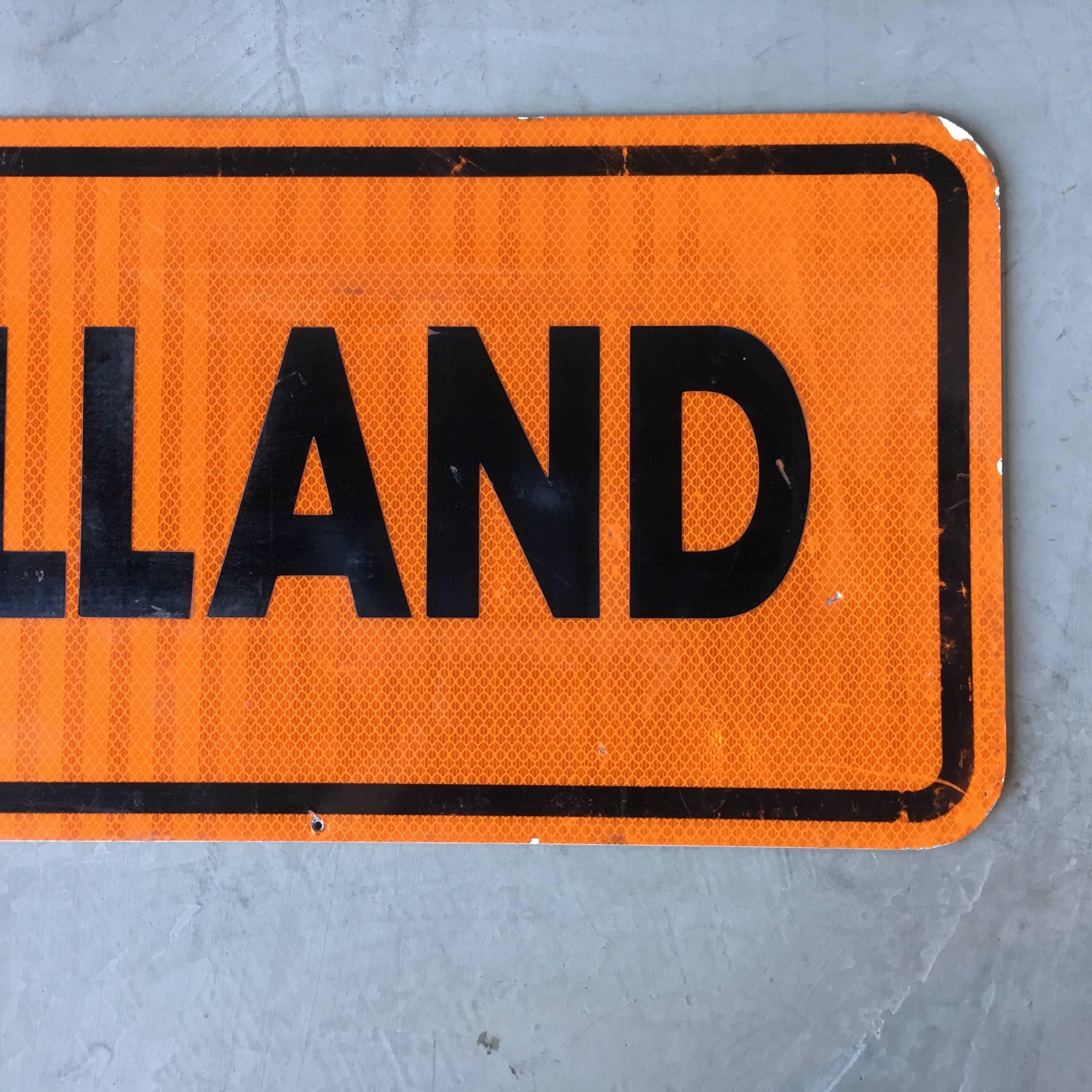 Mid-20th Century Rare Mulholland Street Sign