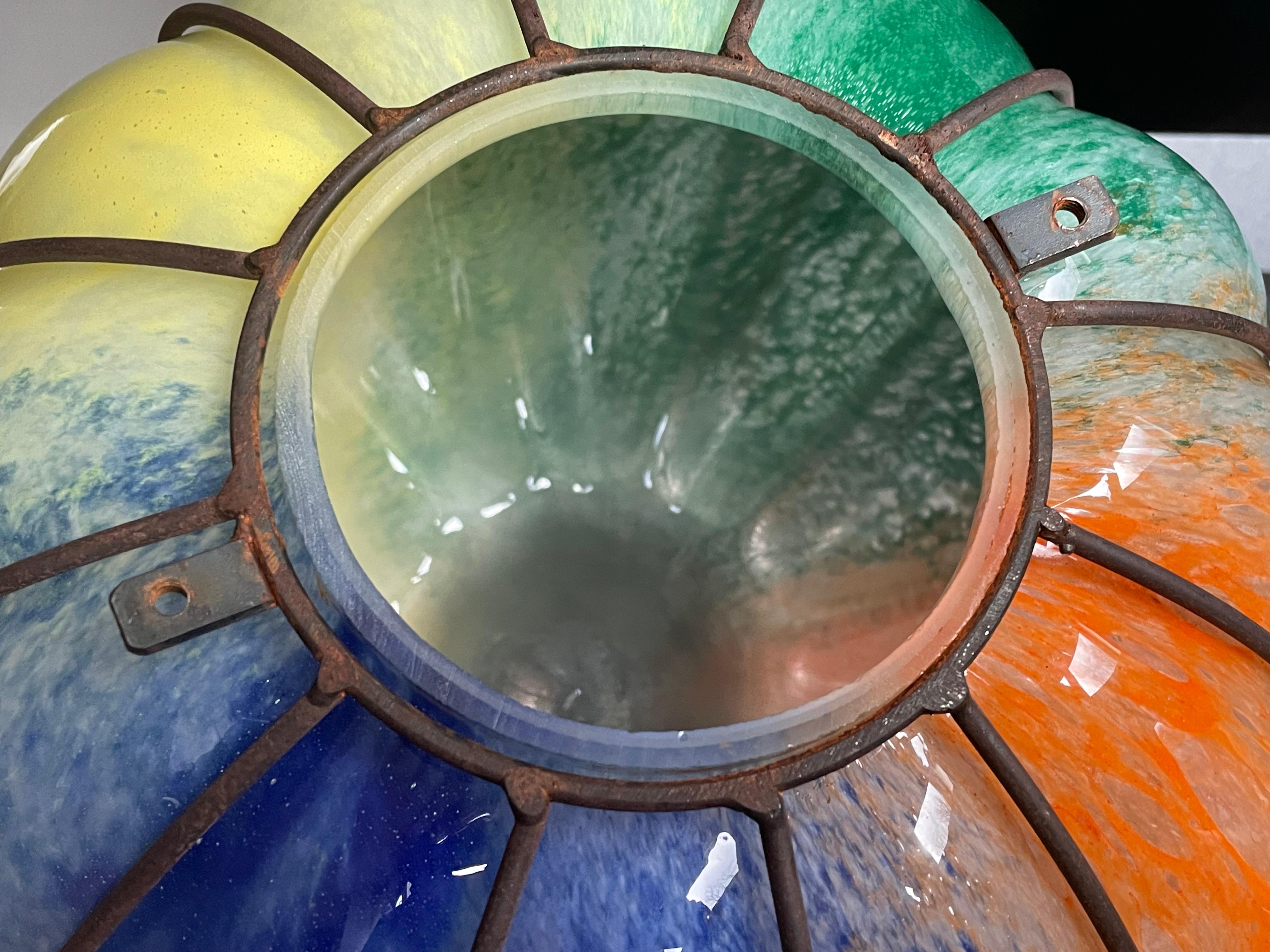 Seltene Multi Farbe & Mint, mundgeblasenes Glas Midcentury venezianischen Murano-Anhänger (20. Jahrhundert) im Angebot
