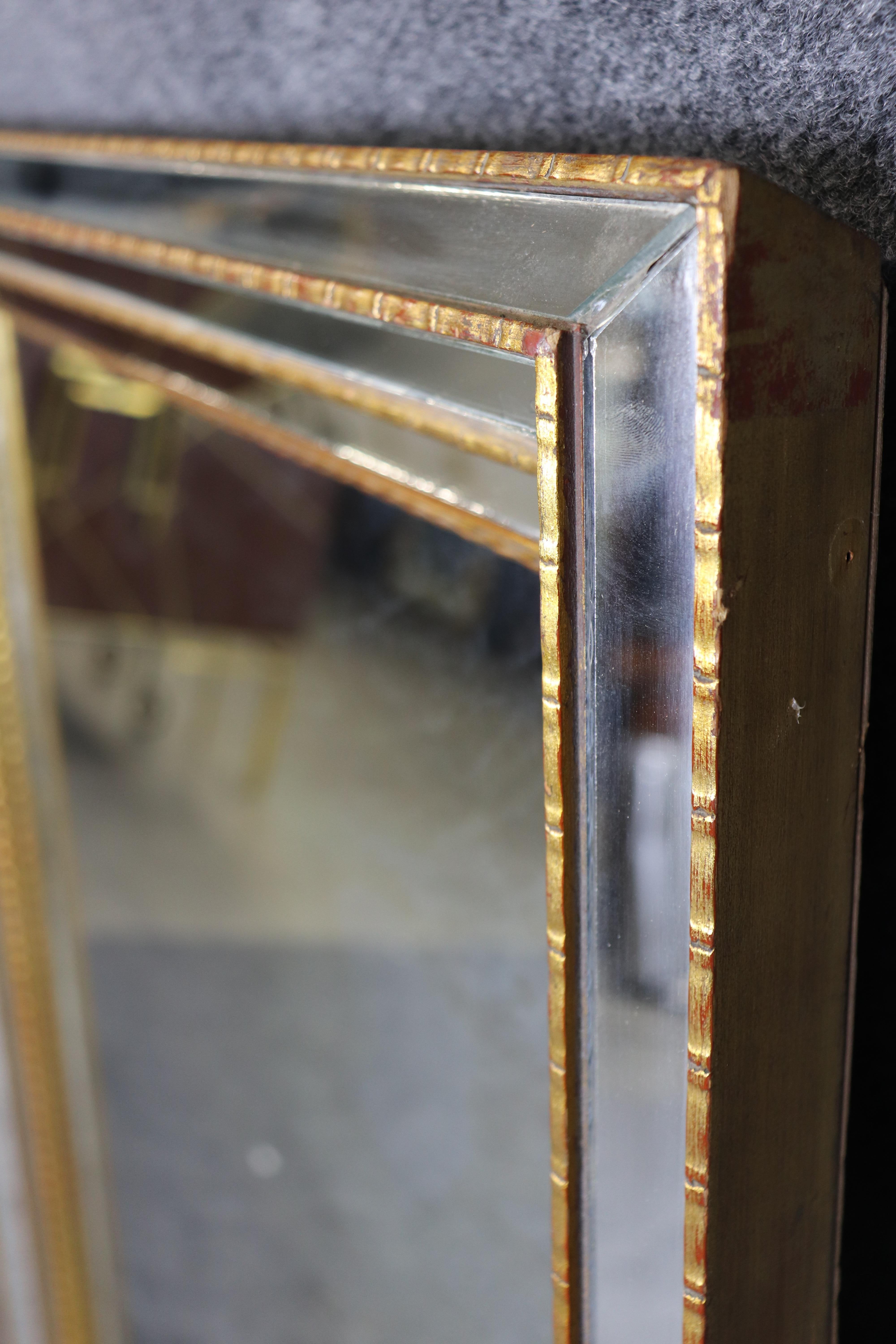Rare Multi-faceted Dimensional LaBarge Gilded Framed Italian Mirror For Sale 5