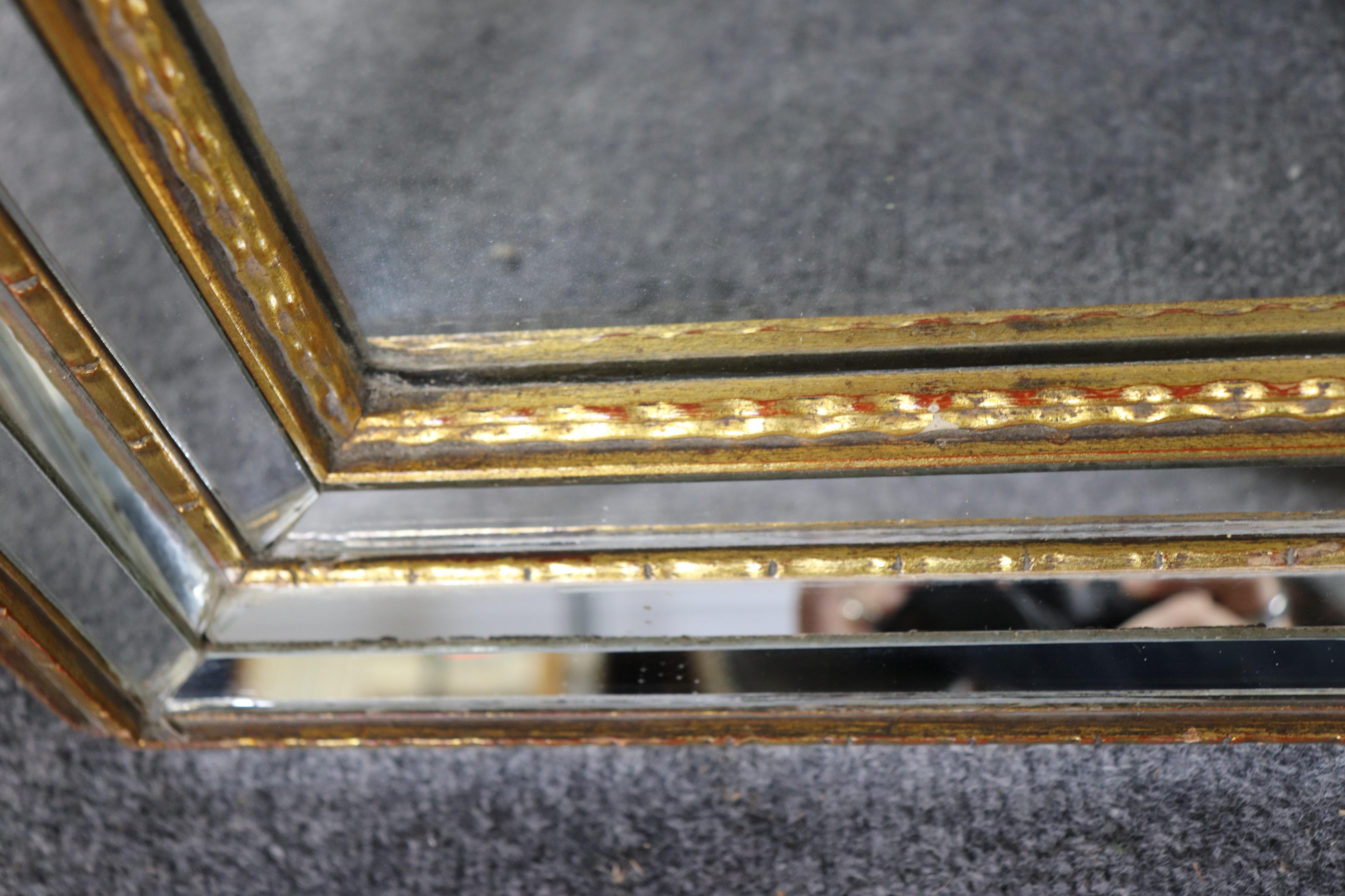 Rare Multi-faceted Dimensional LaBarge Gilded Framed Italian Mirror For Sale 2