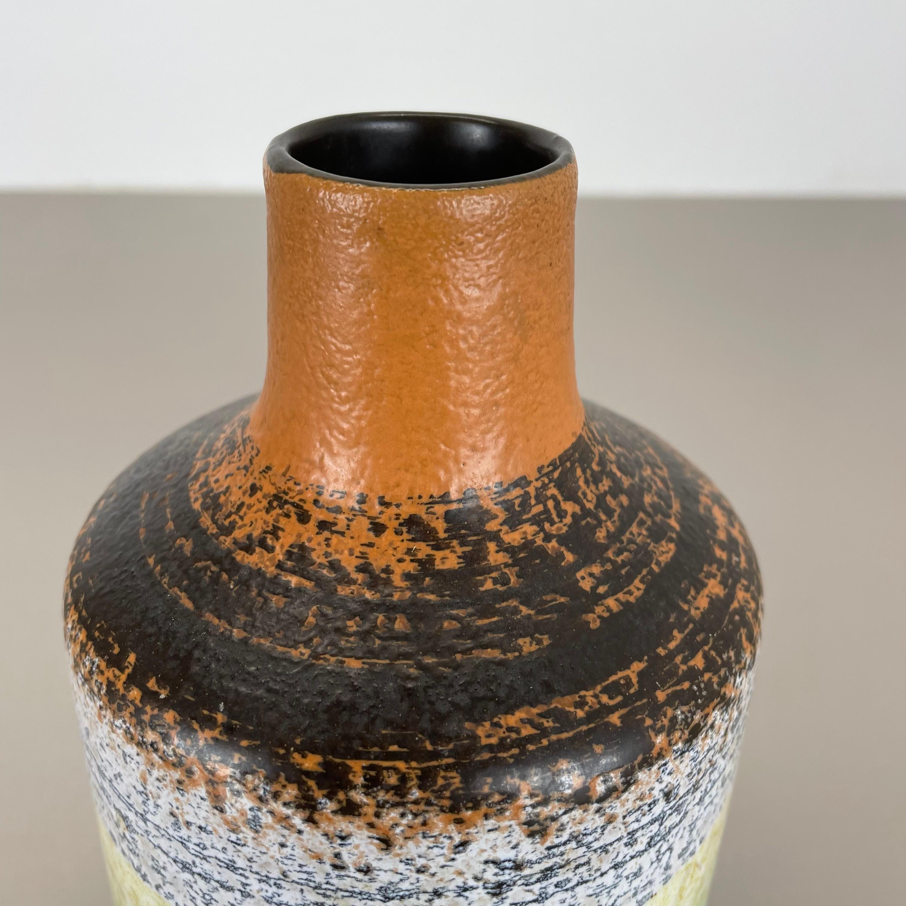 Seltene mehrfarbige Fat Lava-Keramikvase VEB HALDENSLEBEN, GDR Deutschland, 1970er Jahre im Angebot 4