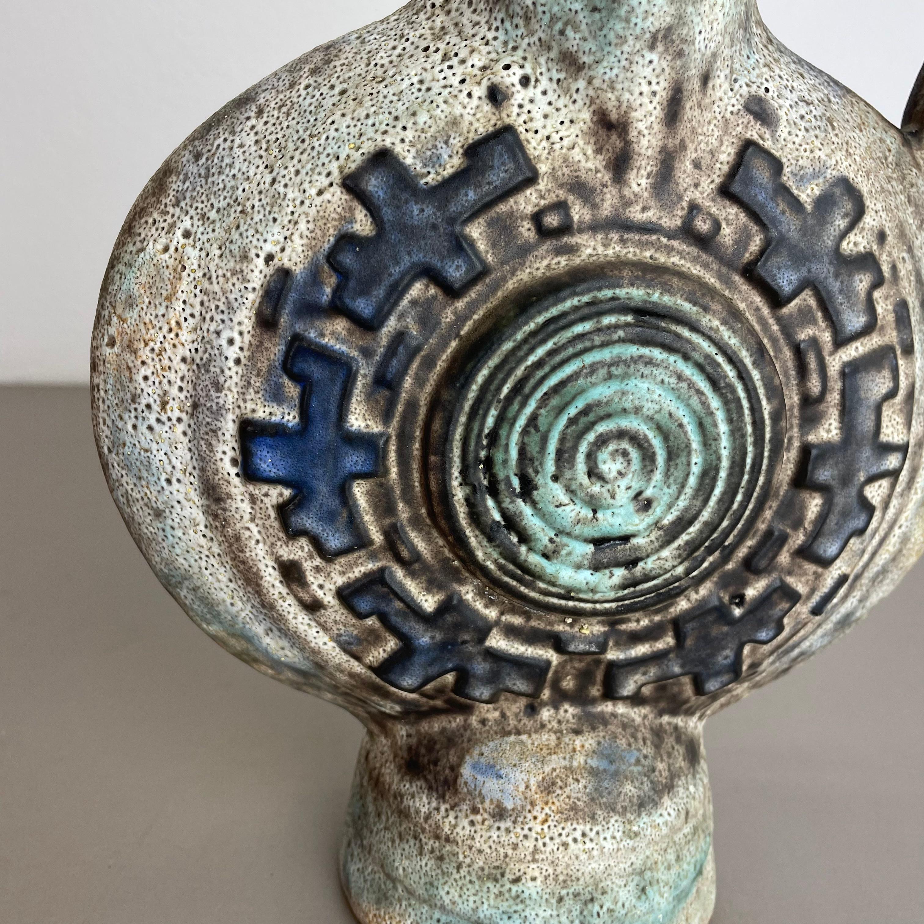 Rare Multicolor Fat Lava Sculptural Pottery Vase by Jopeko, Germany, 1970s For Sale 4