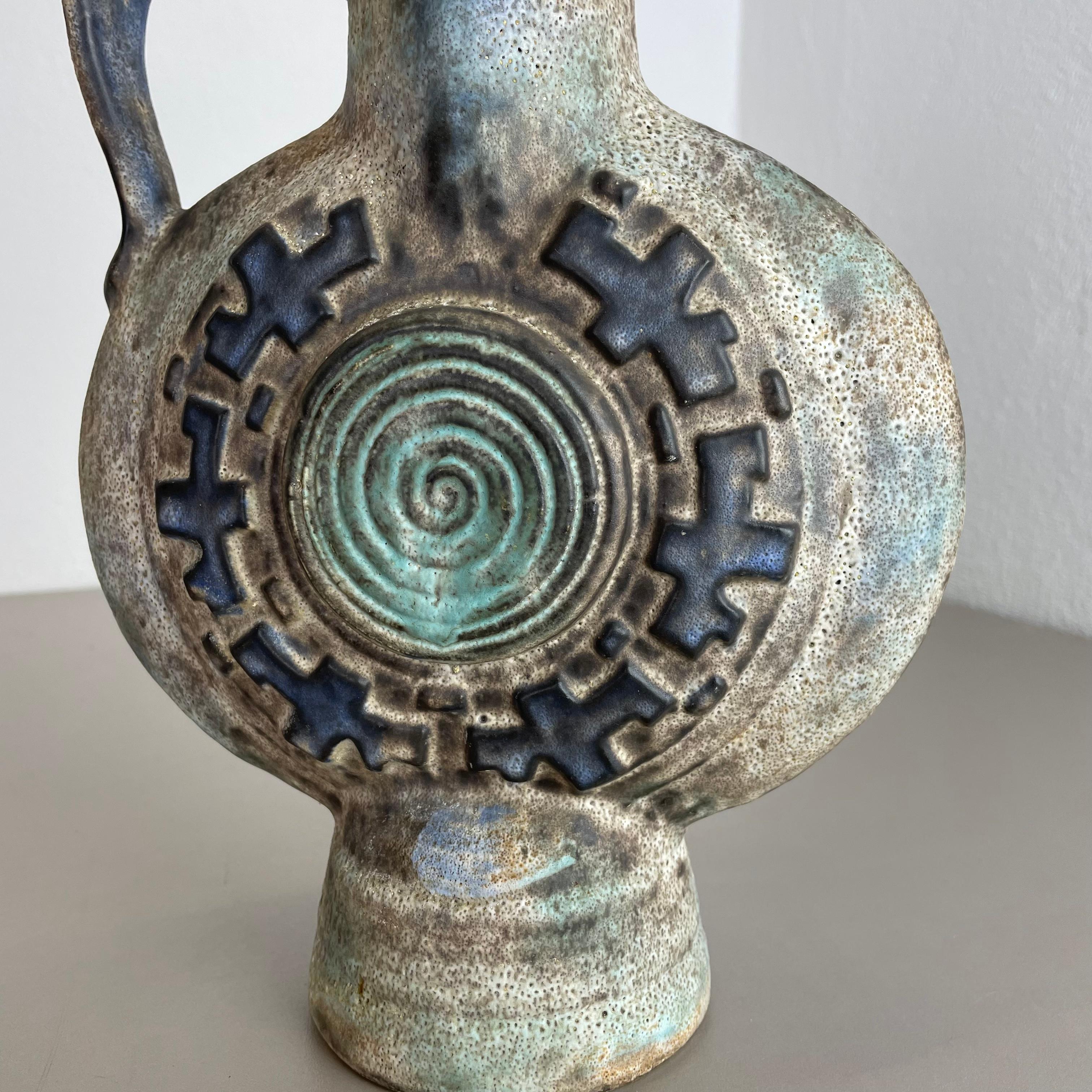 Rare Multicolor Fat Lava Sculptural Pottery Vase by Jopeko, Germany, 1970s For Sale 9