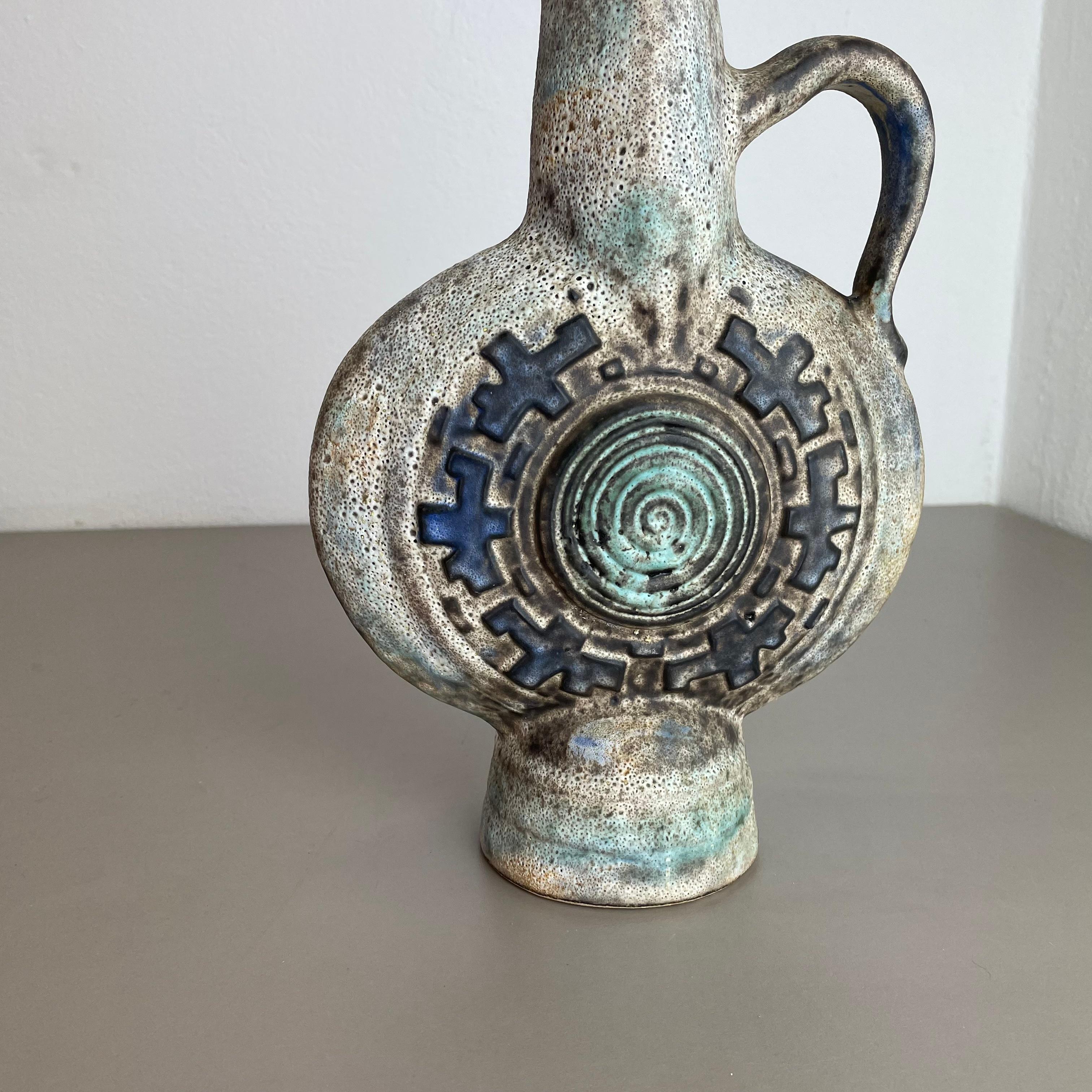 Seltene mehrfarbige skulpturale Fat Lava-Keramikvase von Jopeko, Deutschland, 1970er Jahre im Zustand „Gut“ im Angebot in Kirchlengern, DE