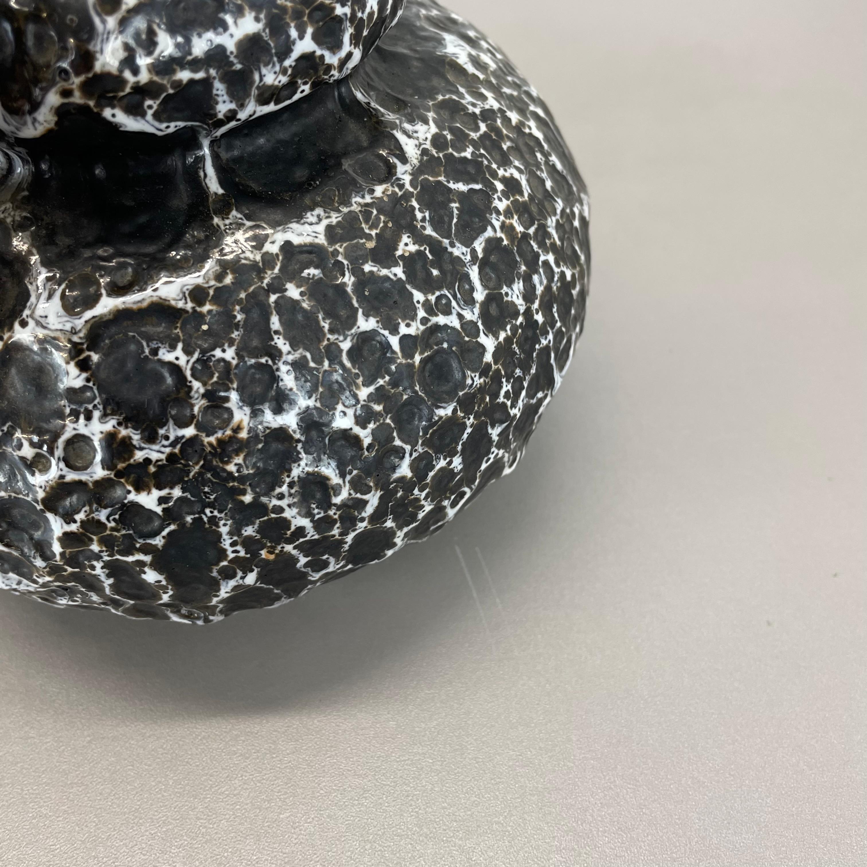 Raro vaso in ceramica multicolore super fat Lava 